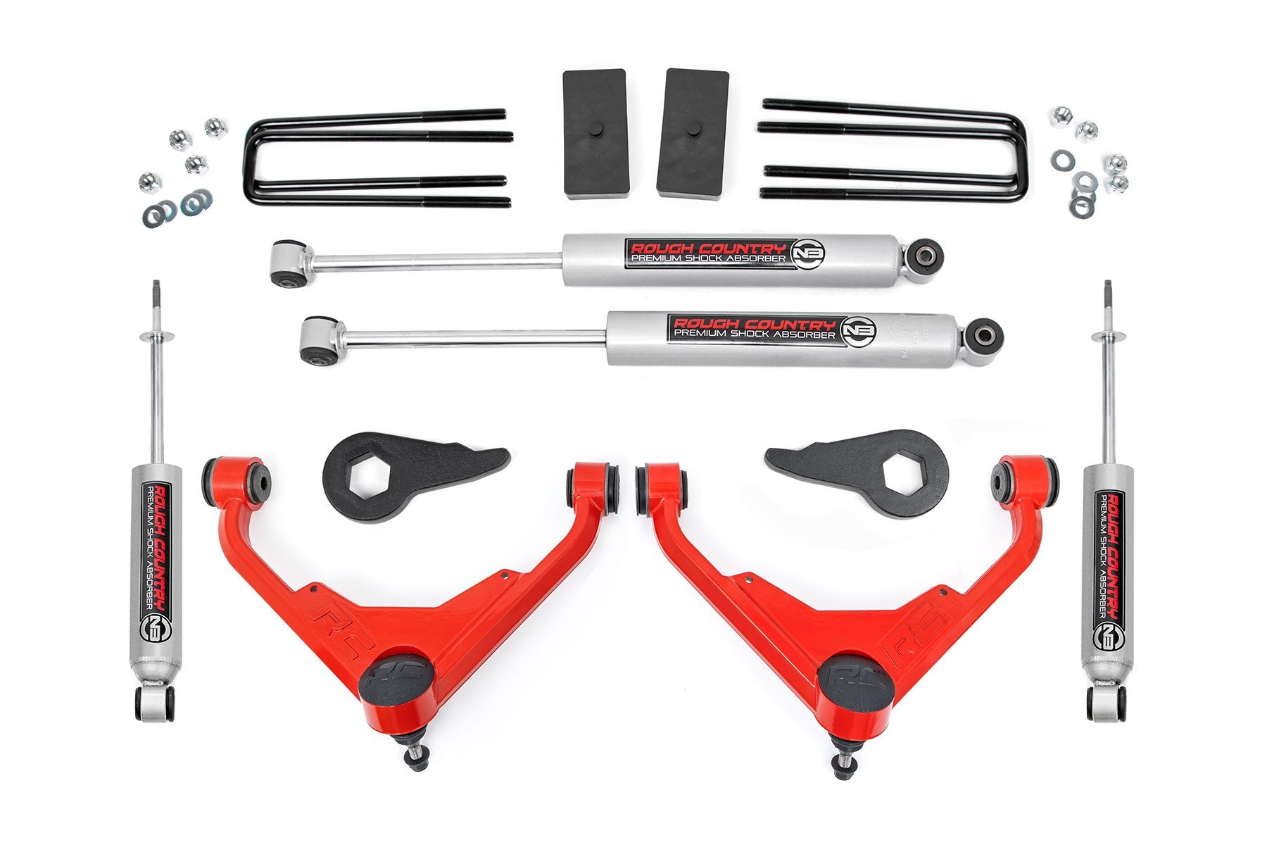 Rough Country 3" Lift Kit Chevy/GMC 2500HD Suburban 2500/Yukon XL 2500 01-10 8596N2RED