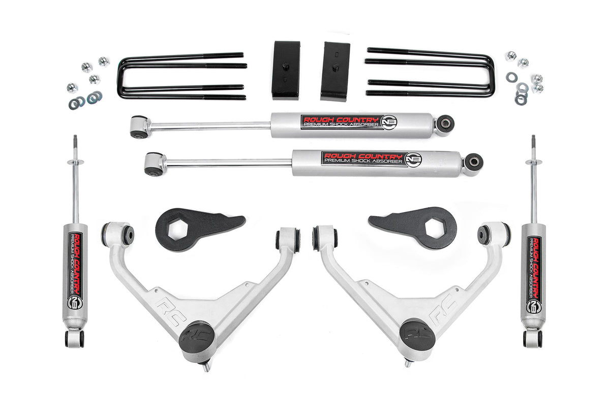 Rough Country 3" Lift Kit Chevy GMC 2500HD 01-10 4WD 8596N2