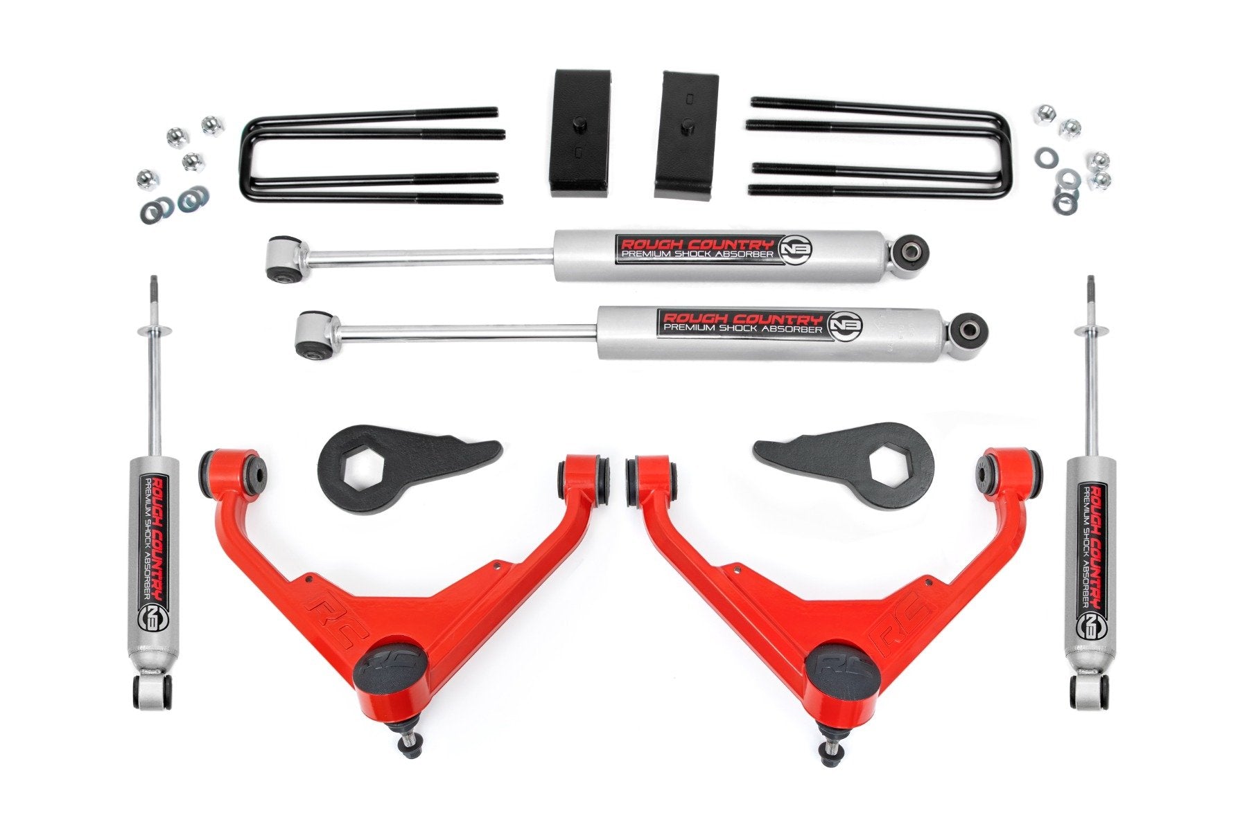 Rough Country 3" Lift Kit FK/FF Code Chevy/GMC 2500HD 01-10 859830RED