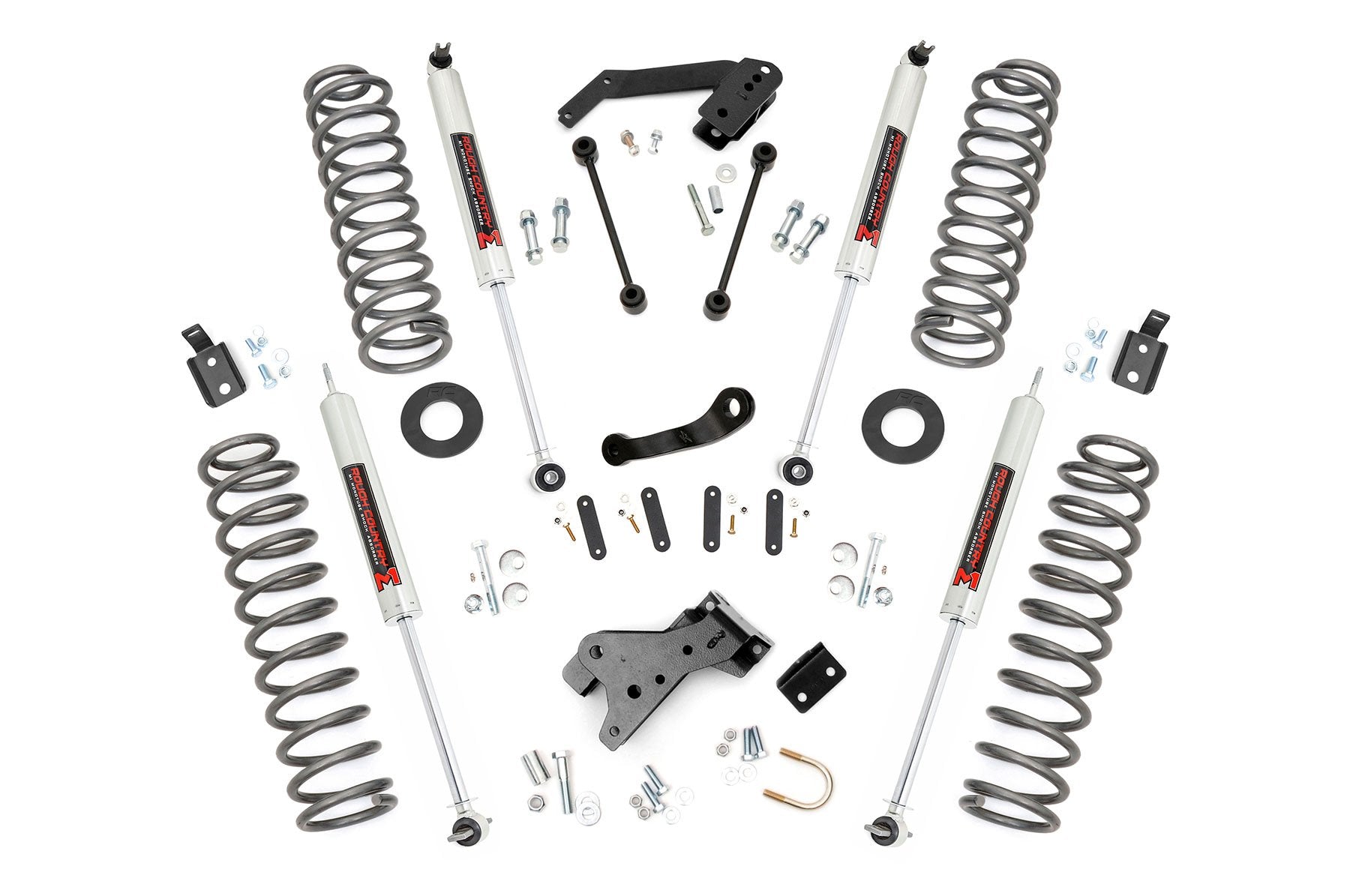 Rough Country 4" Suspension Lift Kit For Jeep Wrangler JK 07-18 w/M1 Shocks 68140
