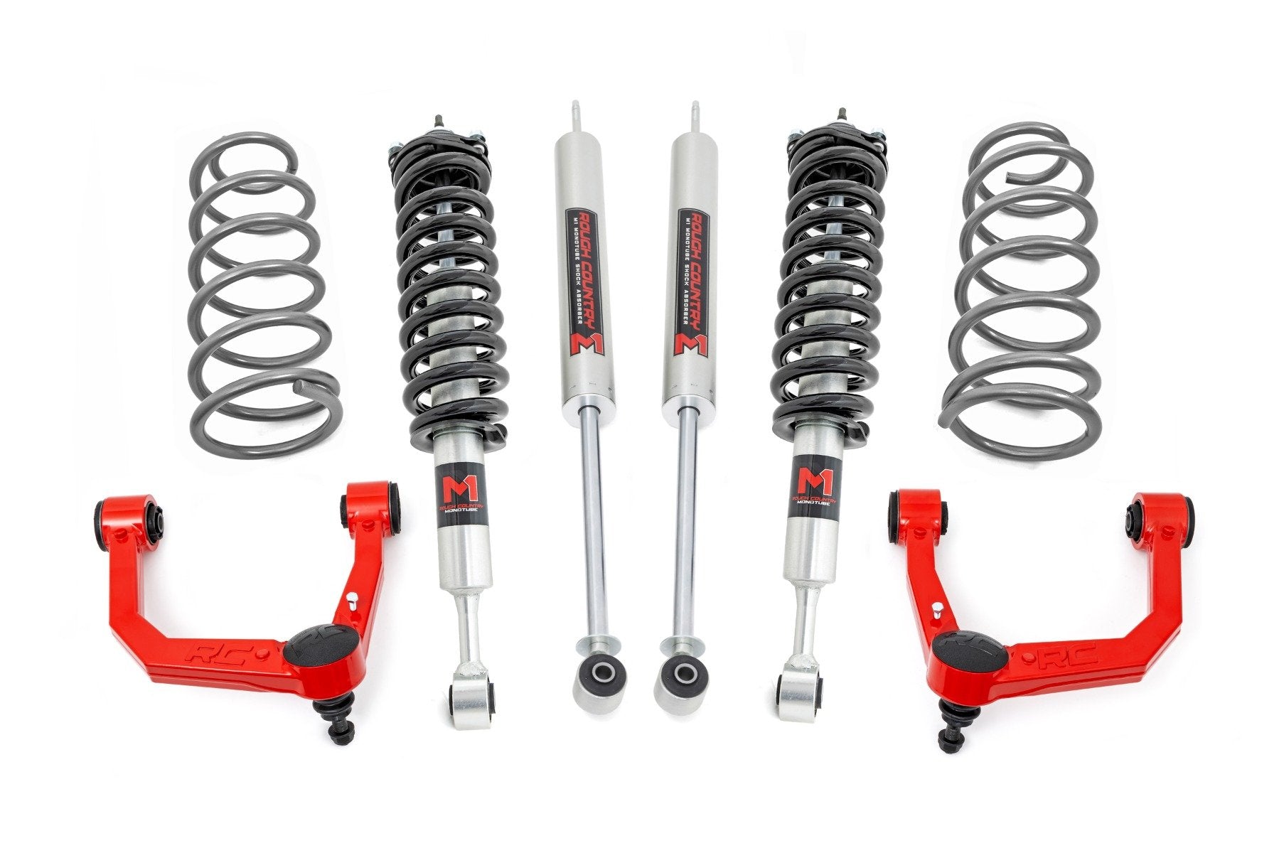 Rough Country 3" Lift Kit for Toyota 4Runner 10-24 Upper Arms RR Coils M1 Struts 76642RED