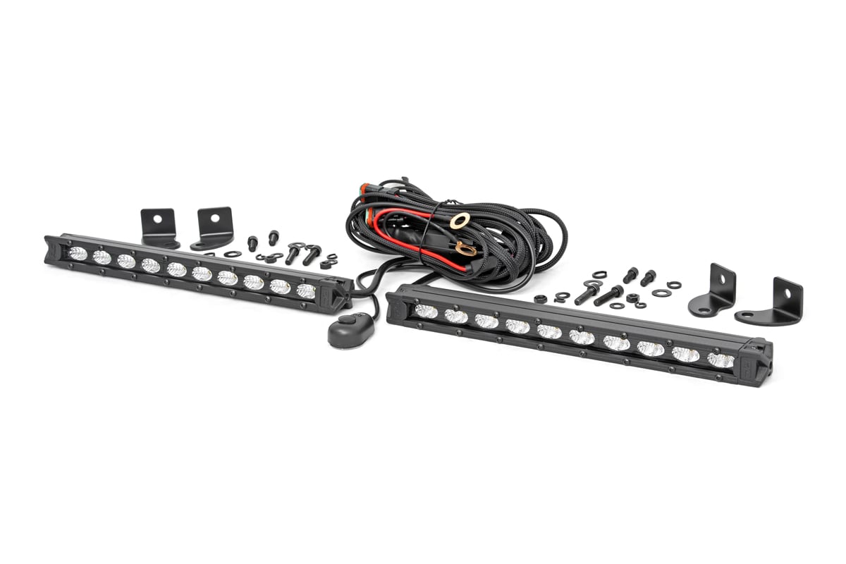 Rough Country 10-Inch Slimline Cree LED Light Bars (Pair Black Series) 70410ABL