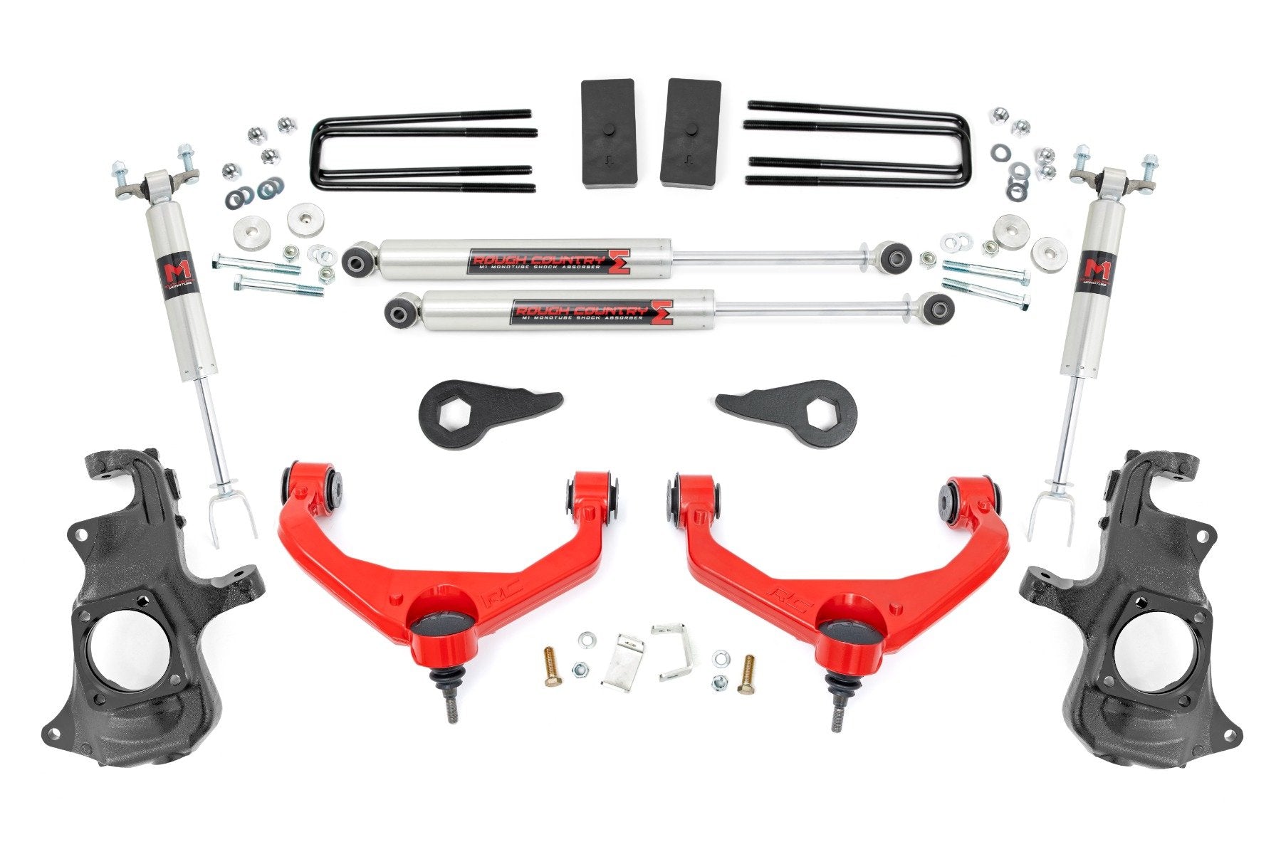 Rough Country 3.5" Lift Kit For Chevy/GMC Silverado 2500HD/3500HD 11-19 M1 Shock 95740RED