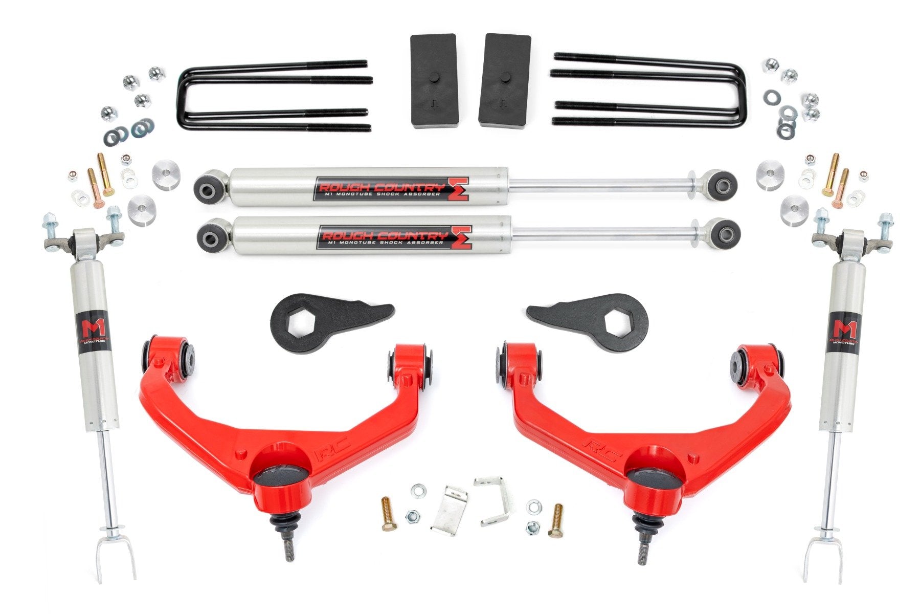 Rough Country 3.5" Lift Kit M1 w/ Overloads Chevy/GMC 2500/3500HD 11-19 97540RED