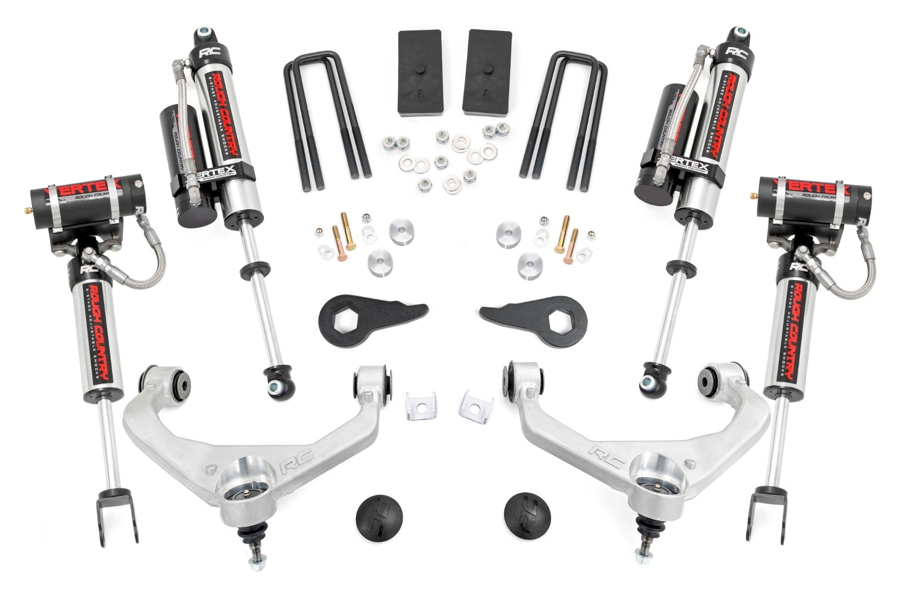 Rough Country 3.5in GM Suspension Lift Kit w/Vertex Shocks 11-19 2500/3500HD 95950