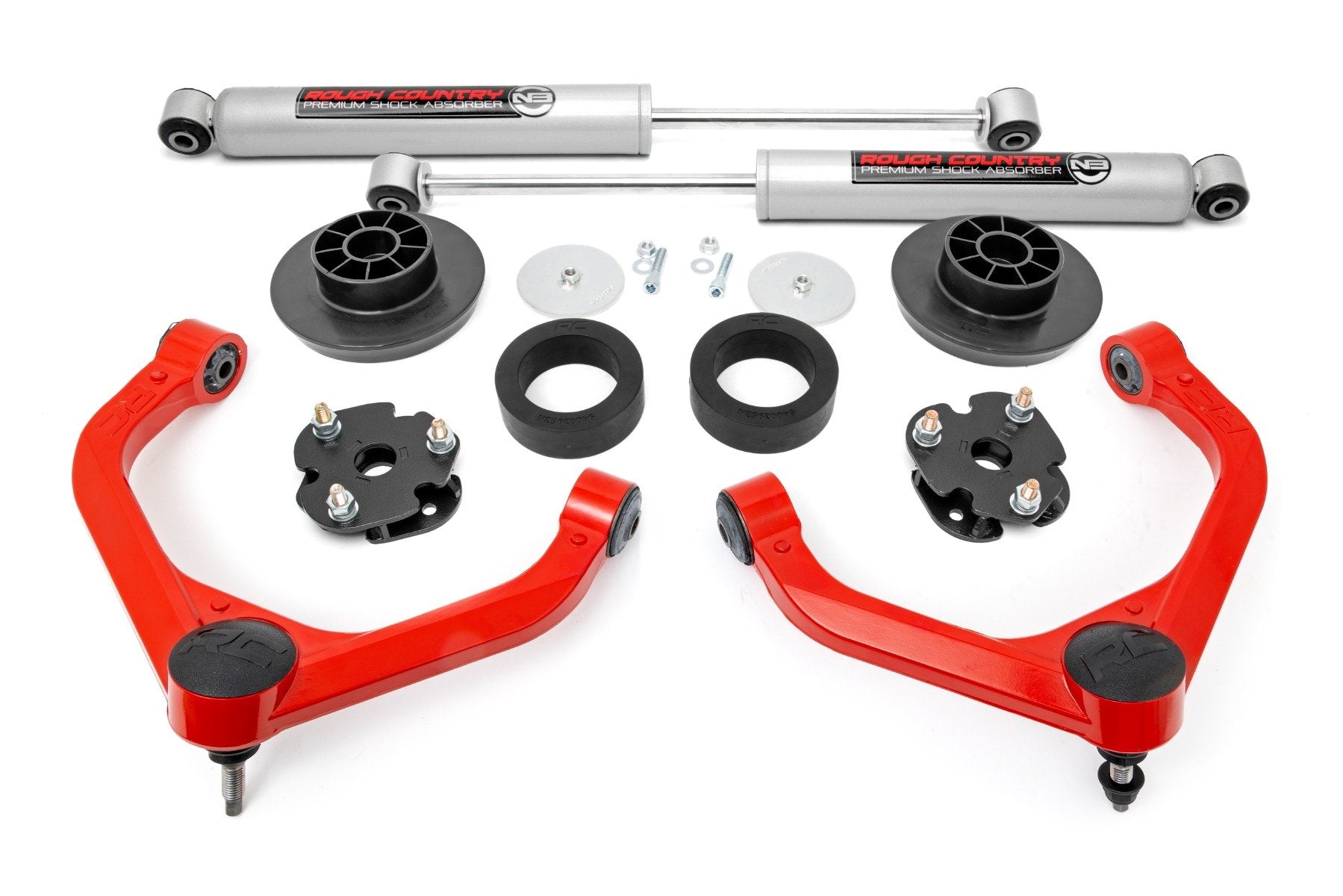 Rough Country 3" Lift Kit for Ram 1500 4wd 12-18 & Classic W/N3 shocks 31230RED