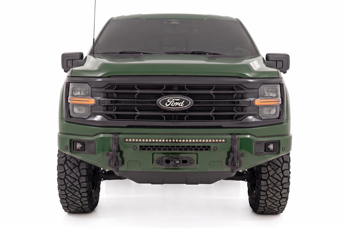 Rough Country FXS Front Bumper | DB Shelter Green | EcoBoost for Ford F150 21-25 13012-DB