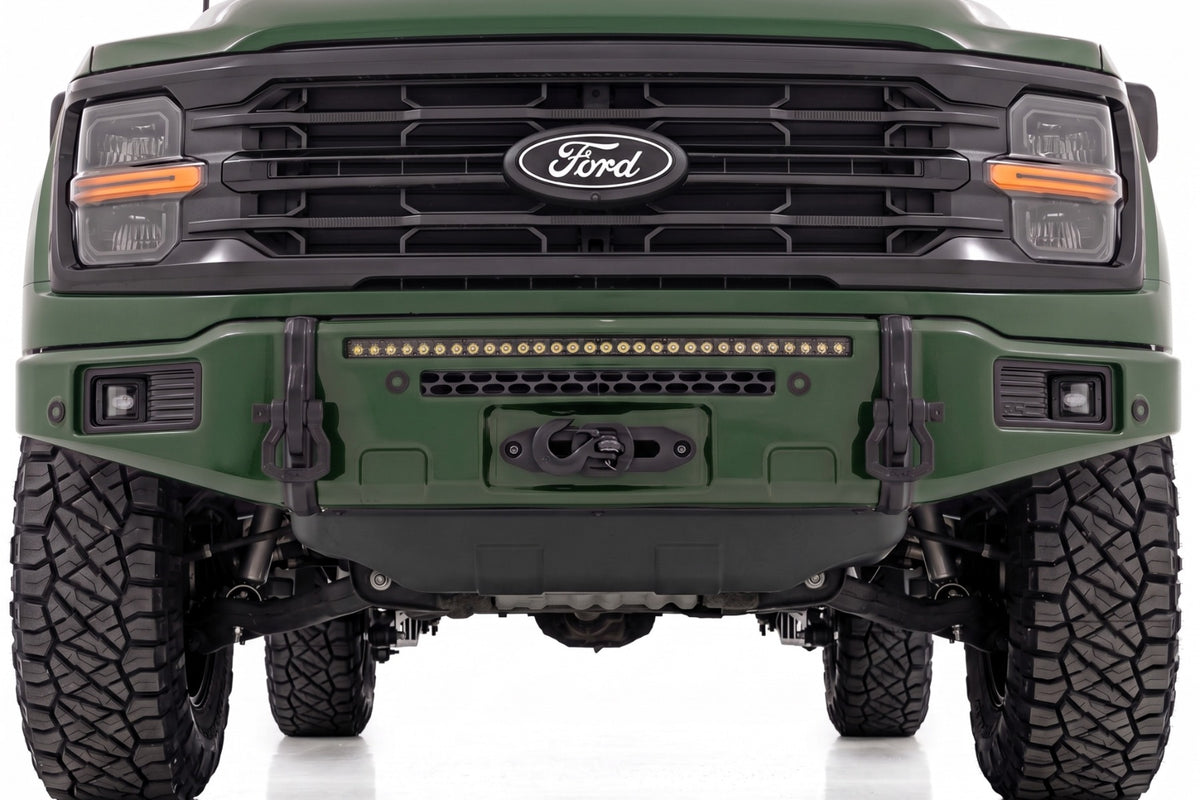 Rough Country FXS Front Bumper | DB Shelter Green | EcoBoost for Ford F150 21-25 13012-DB