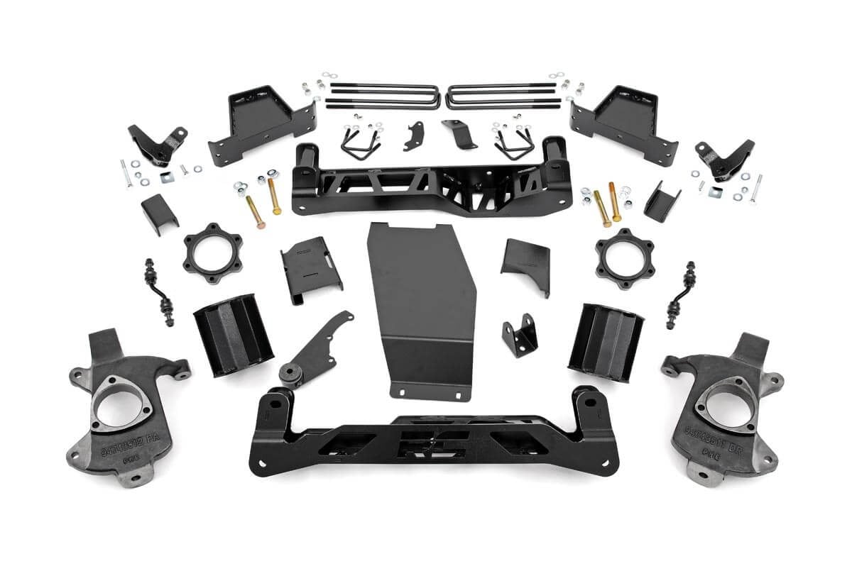 Rough Country 7" GMC Lift Kit 14-18 1500 Denali MagneRide Alum Stamped Steel 18201