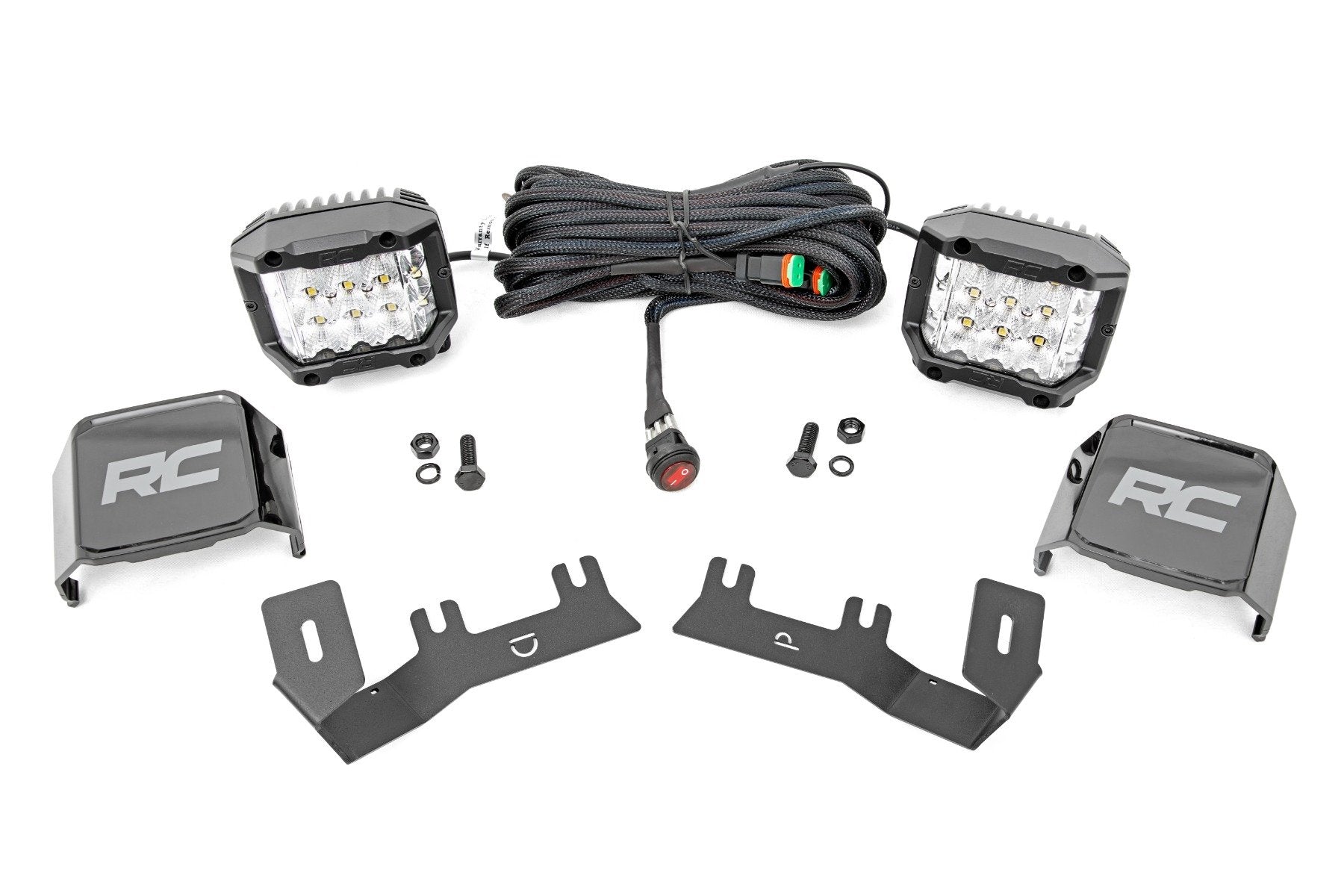 Rough Country LED Light Ditch Mount 3" OSRAM Wide Chevy/GMC 1500 14-18 71056