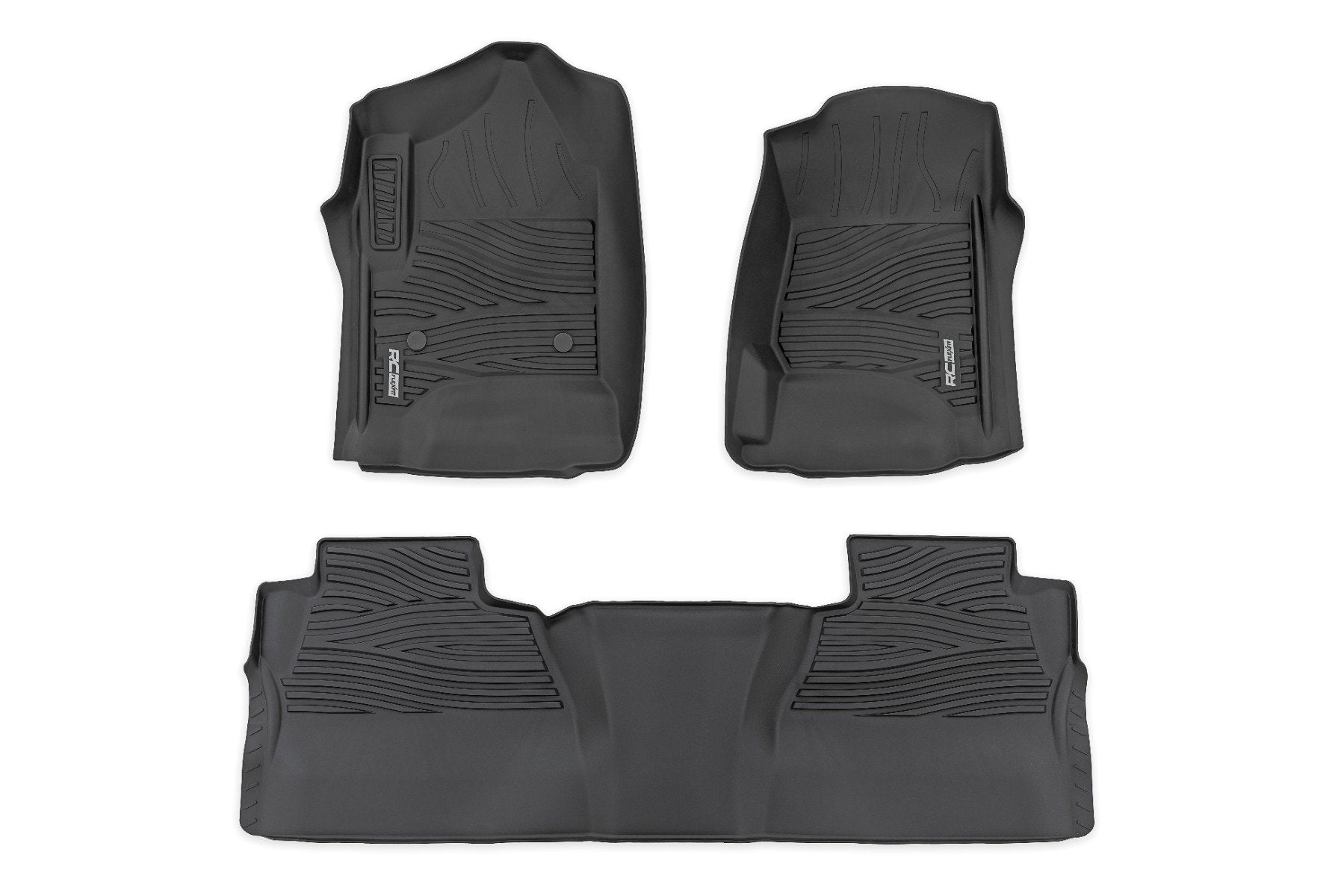 Rough Country Flex-Fit Floor Mats | FR & RR | FR Bucket | Crew | Chevy/GMC 1500/2500HD/3500HD 2WD/4WD FF-21413