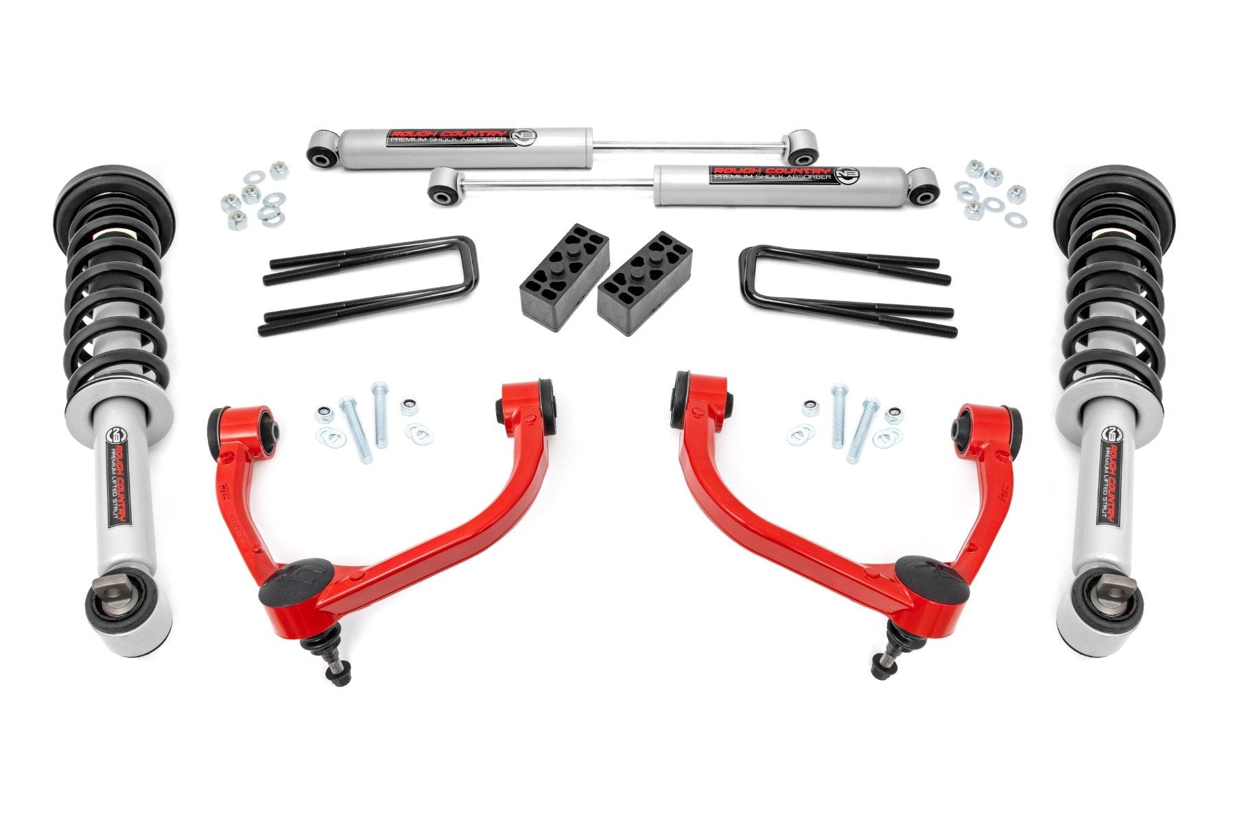Rough Country 3" Lift Kit N3 Struts for Ford F-150 4wd 2014-2020 54531RED
