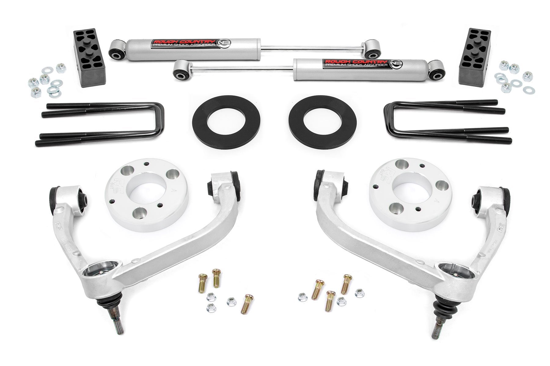 Rough Country 3in for Ford Bolt-On Arm Lift Kit 14-20 F-150 4wd 51014