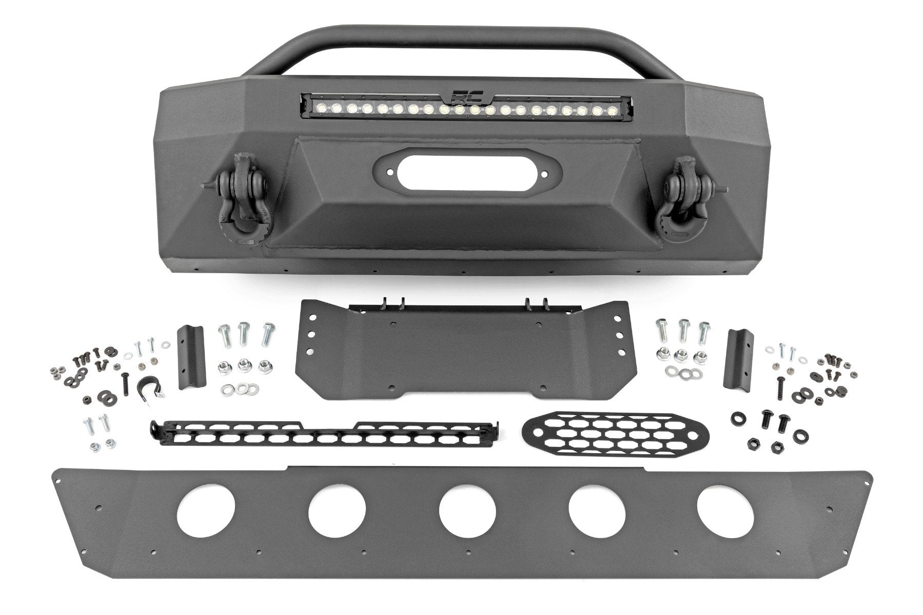 Rough Country Front Hybrid Bumper Kit w/ Black DRL LED For Toyota 14-21 4Runner 10745
