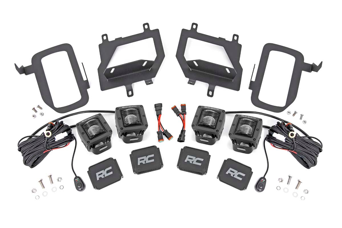 Rough Country Ford LED Fog Light Kit Black Series LED Fog Light 15-17 F-150 70831