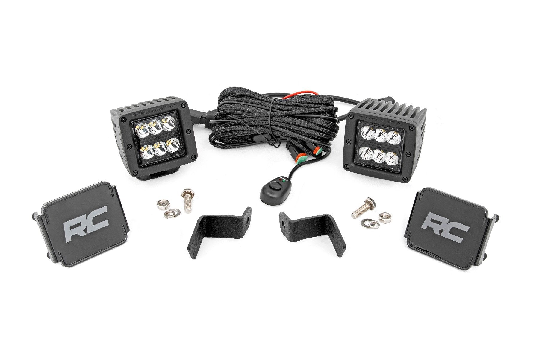 Rough Country Ford 2" LED Lower Windshield Spot Beam Ditch Kit 15-21 F-150 71028