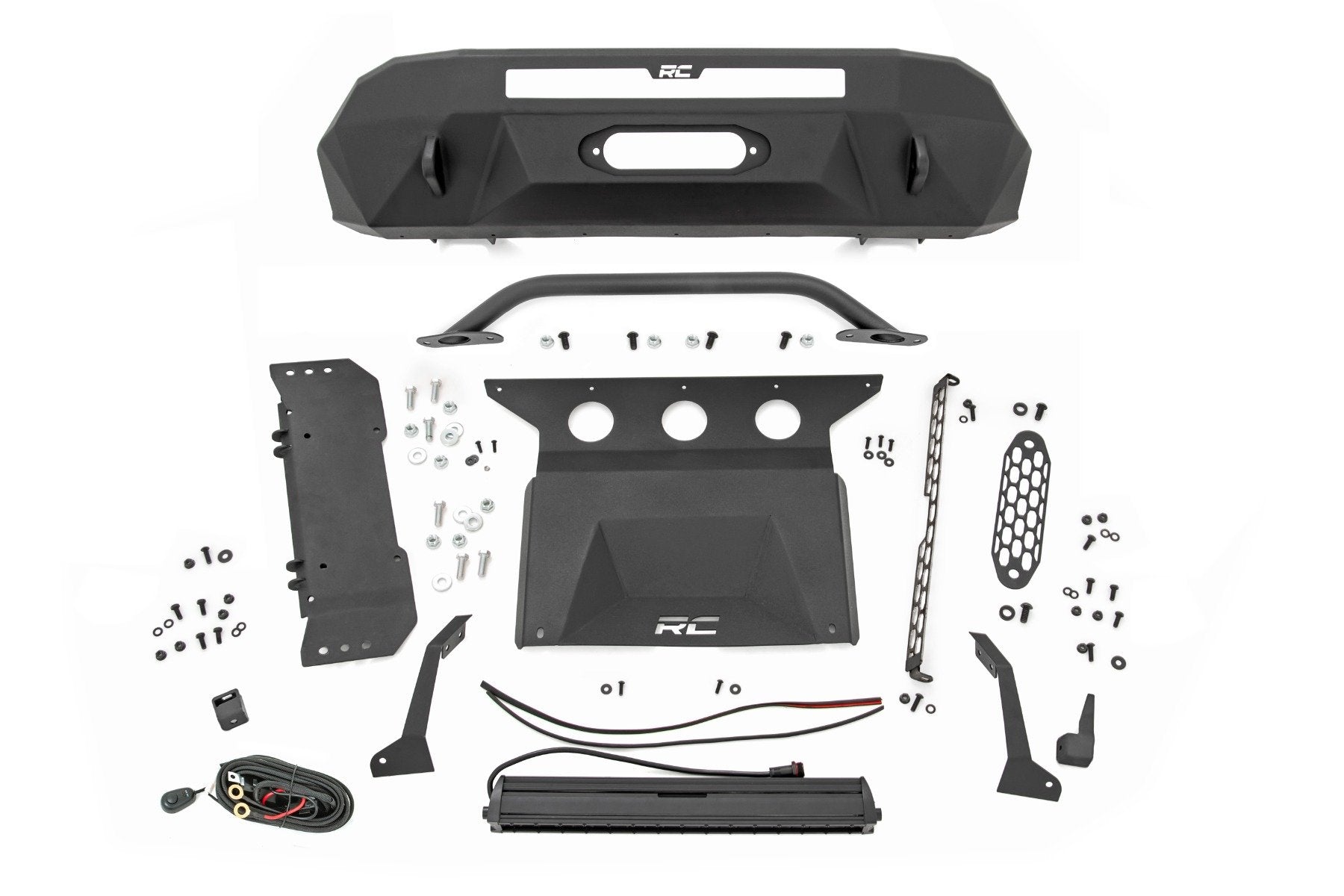 Rough Country Front Bumper Hybrid 20" Blk LED Toyota Tacoma 4WD (2016-2022) 10718