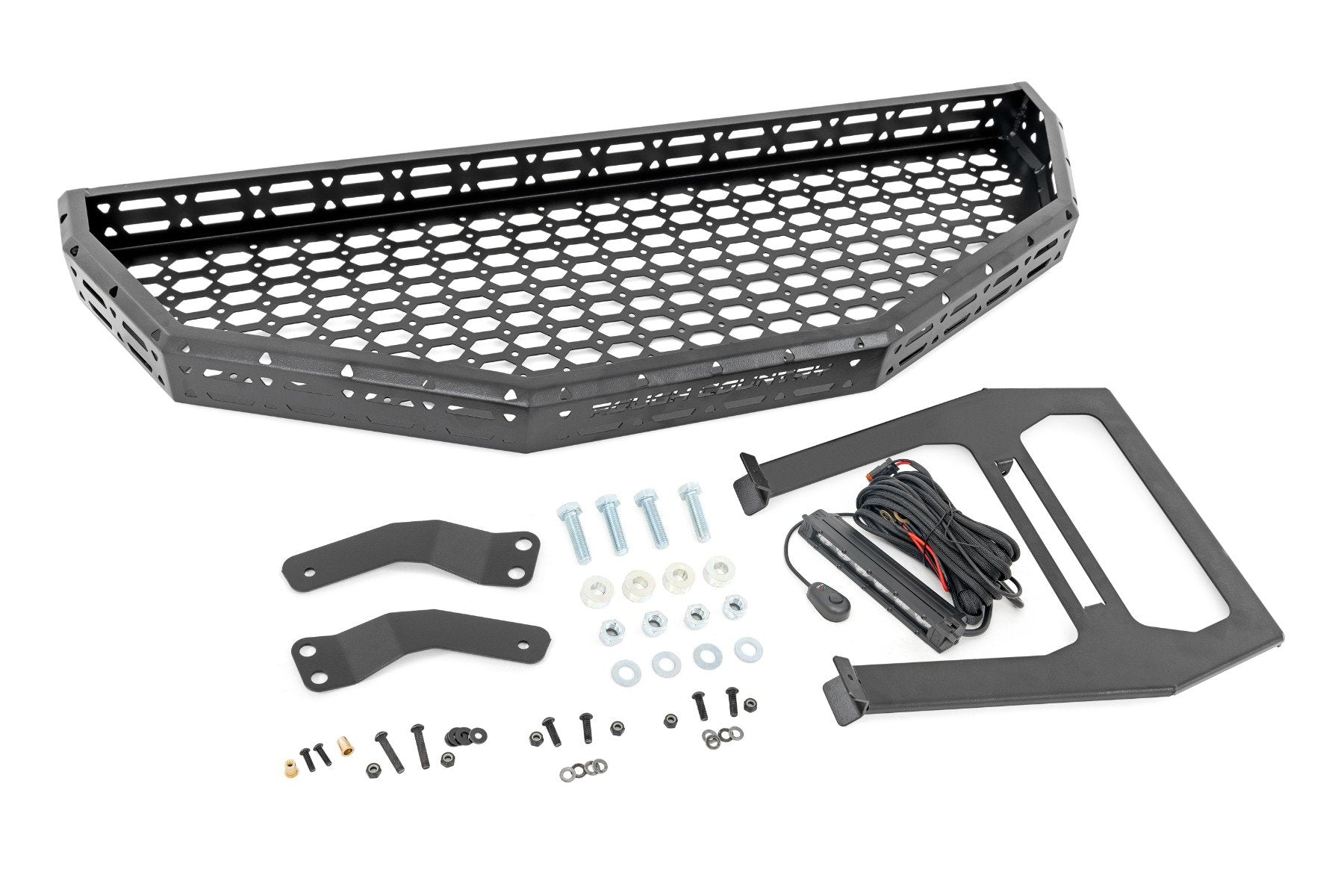 Rough Country Front Cargo Rack Black LED 6" Light Honda Pioneer 16-21 92059