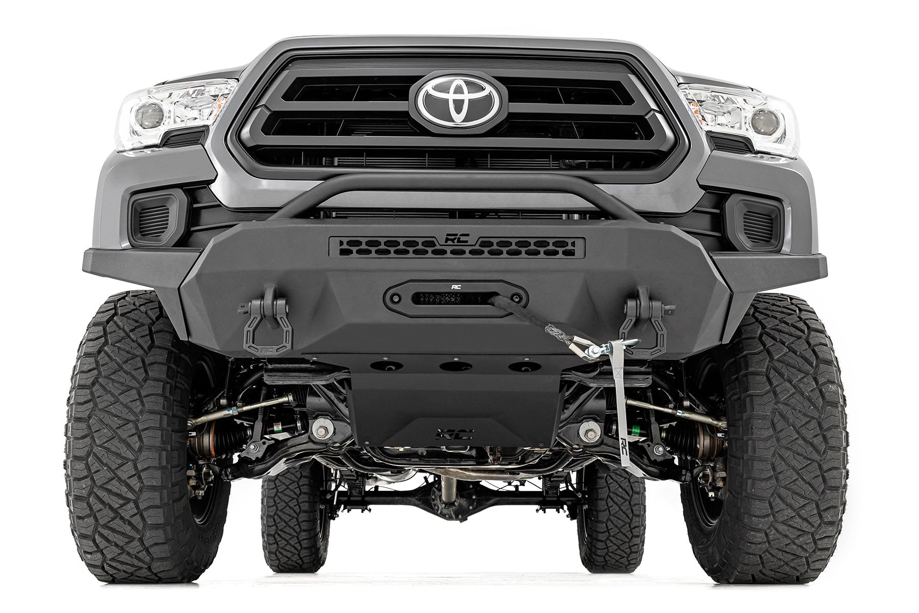 Rough Country Hybird Bumper W/ Winch Synthetic Rope Toyota Tacoma 4WD 16-23 10716