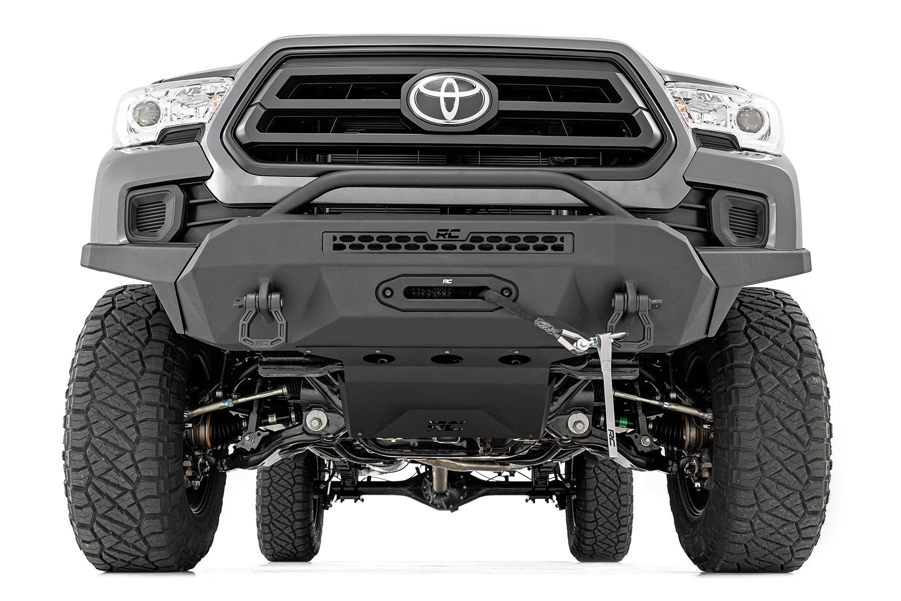 Rough Country Hybird Bumper W/ Winch Synthetic Rope Toyota Tacoma 4WD 16-23 10717