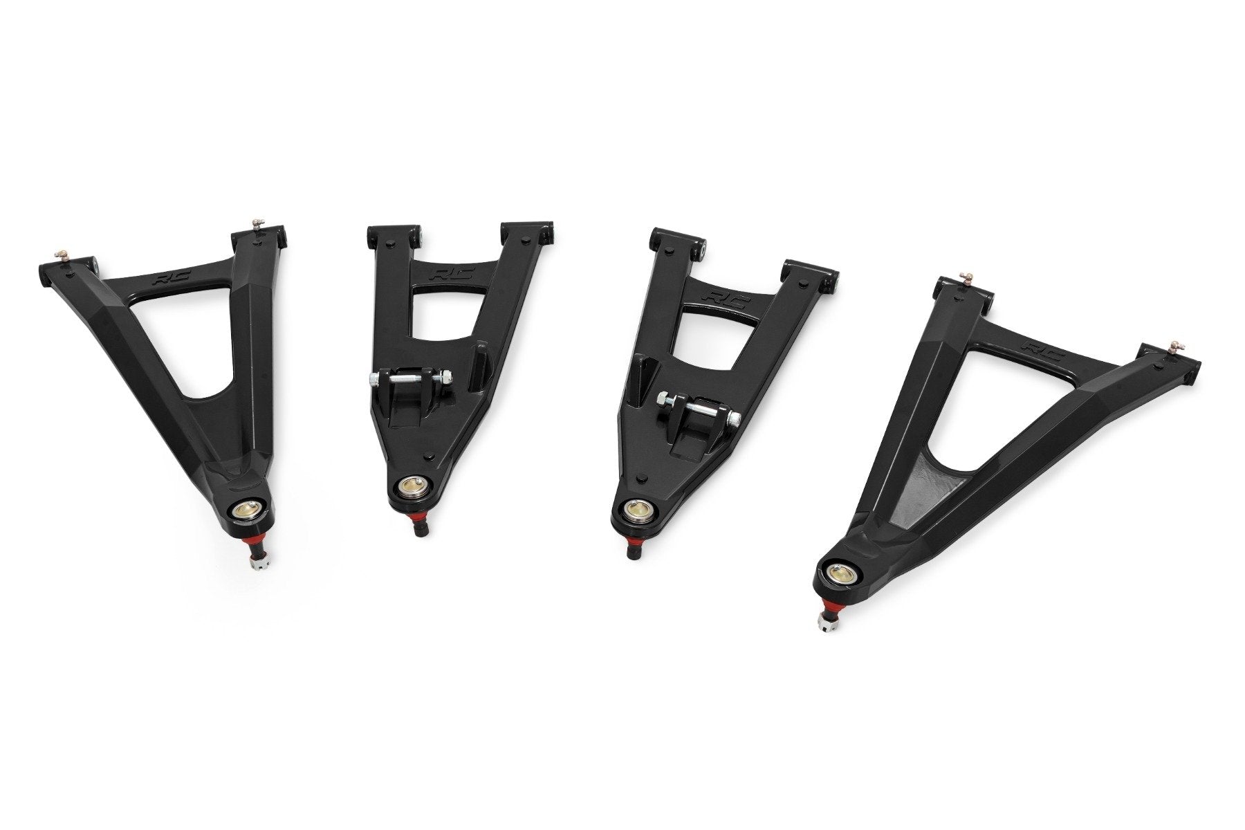 Rough Country Black Forged Alum High Clearance 2" Fwd Offset Control Arms w/Ball Joints | Polaris Ranger 1000XP 93155BLK
