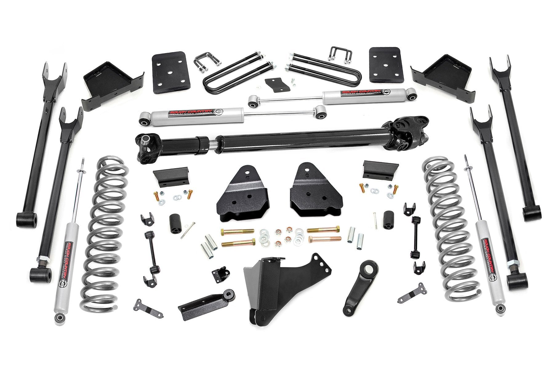 Rough Country 6in for Ford 4-Link Lift Kit 17-19 F-250 4wd Diesel w/Overloads 56021
