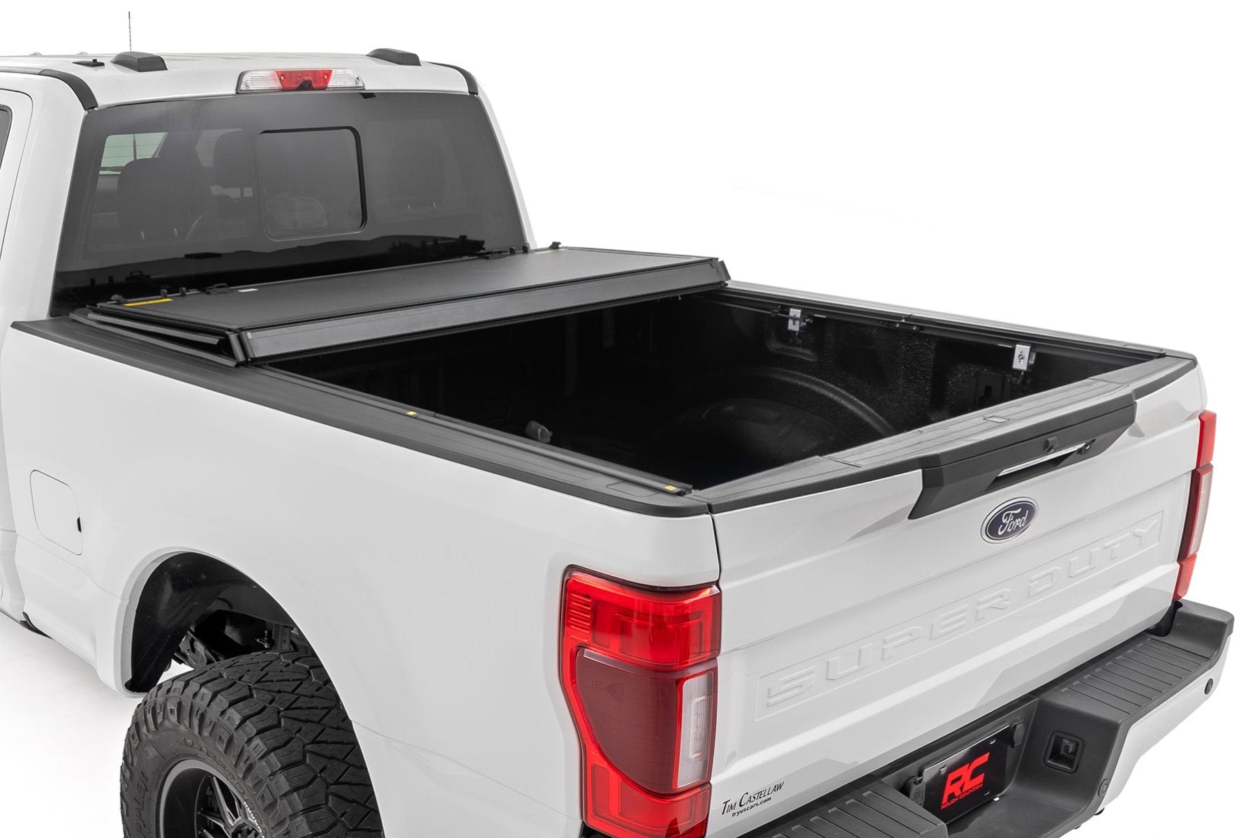 Rough Country Hard Tri-Fold Flip Up Bed Cover 6'10" Bed Ford SuperDuty 17-23 49220651