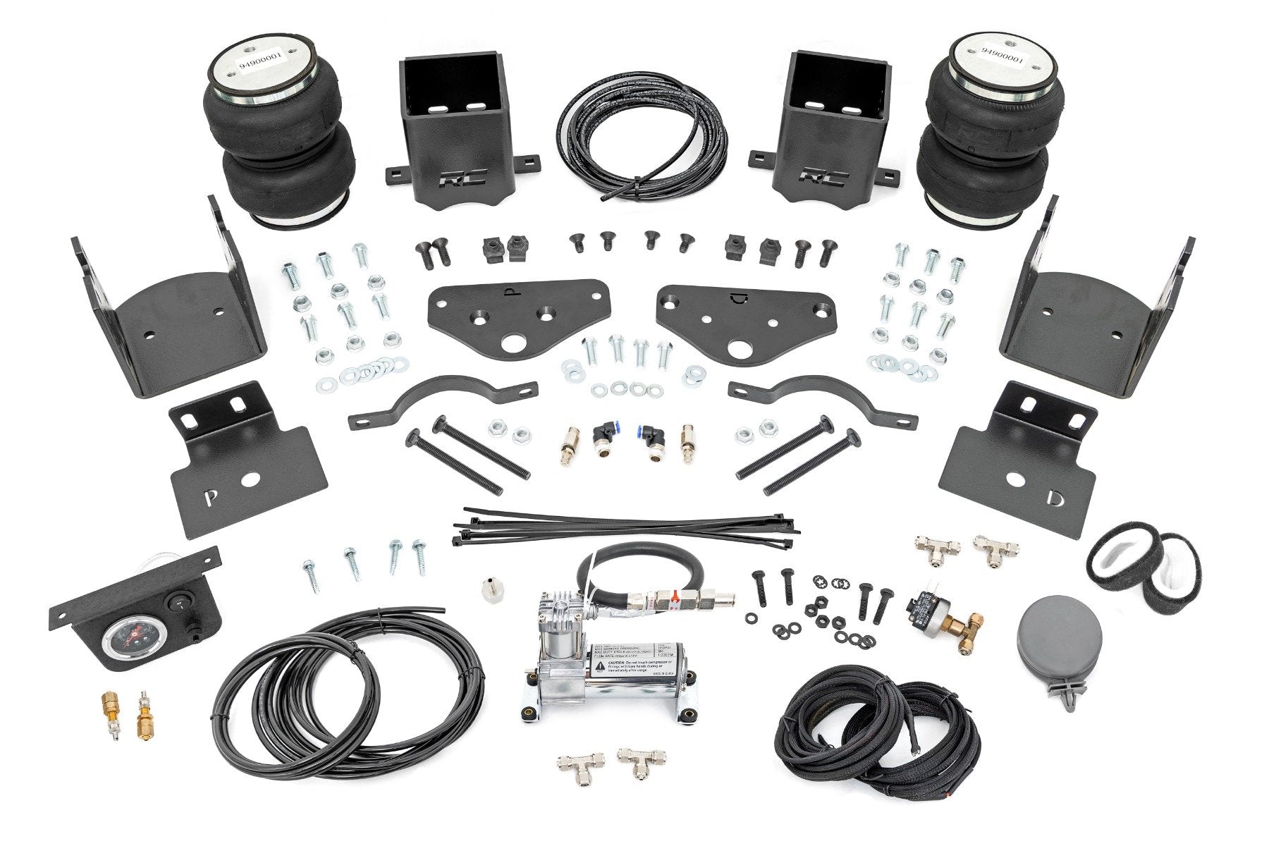 Rough Country Air Spring Kit w/Compressor 3-6" Lift for Ford SuperDuty 4wd 17-22 10021C