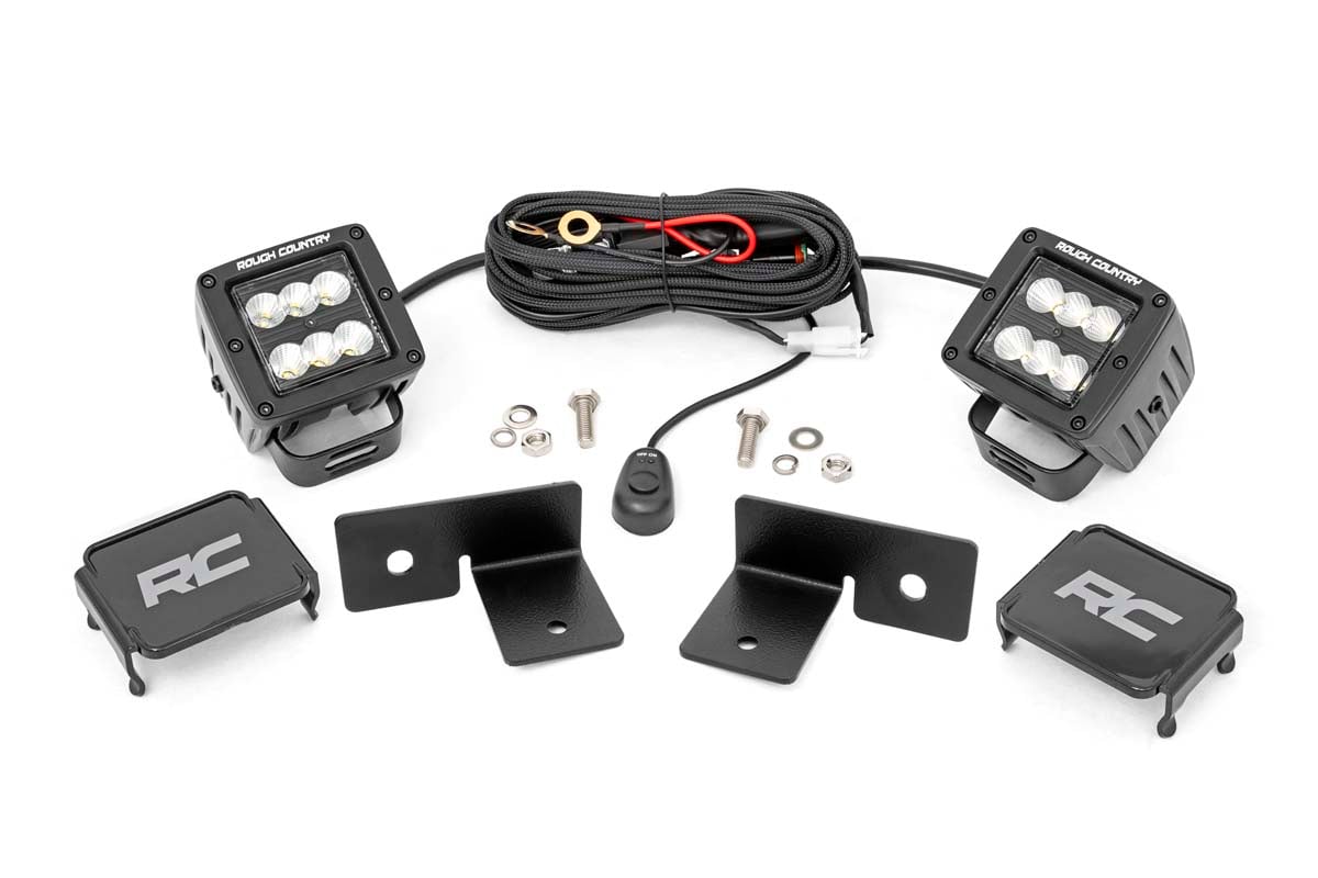 Rough Country Polaris 2in Cube Under Bed Black Combo LED Kit 18-20 General 93031