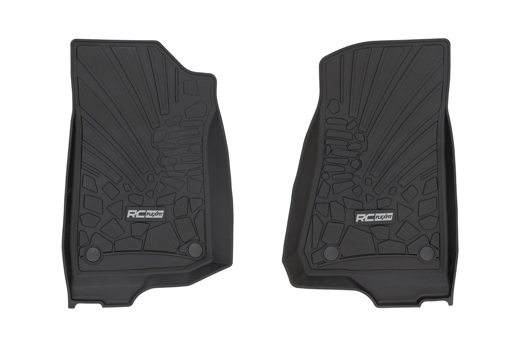 Rough Country Flex Fit Floor Mats FR 4Dr for Jeep Wrangler JLU 4wd 18-24 FF-6011