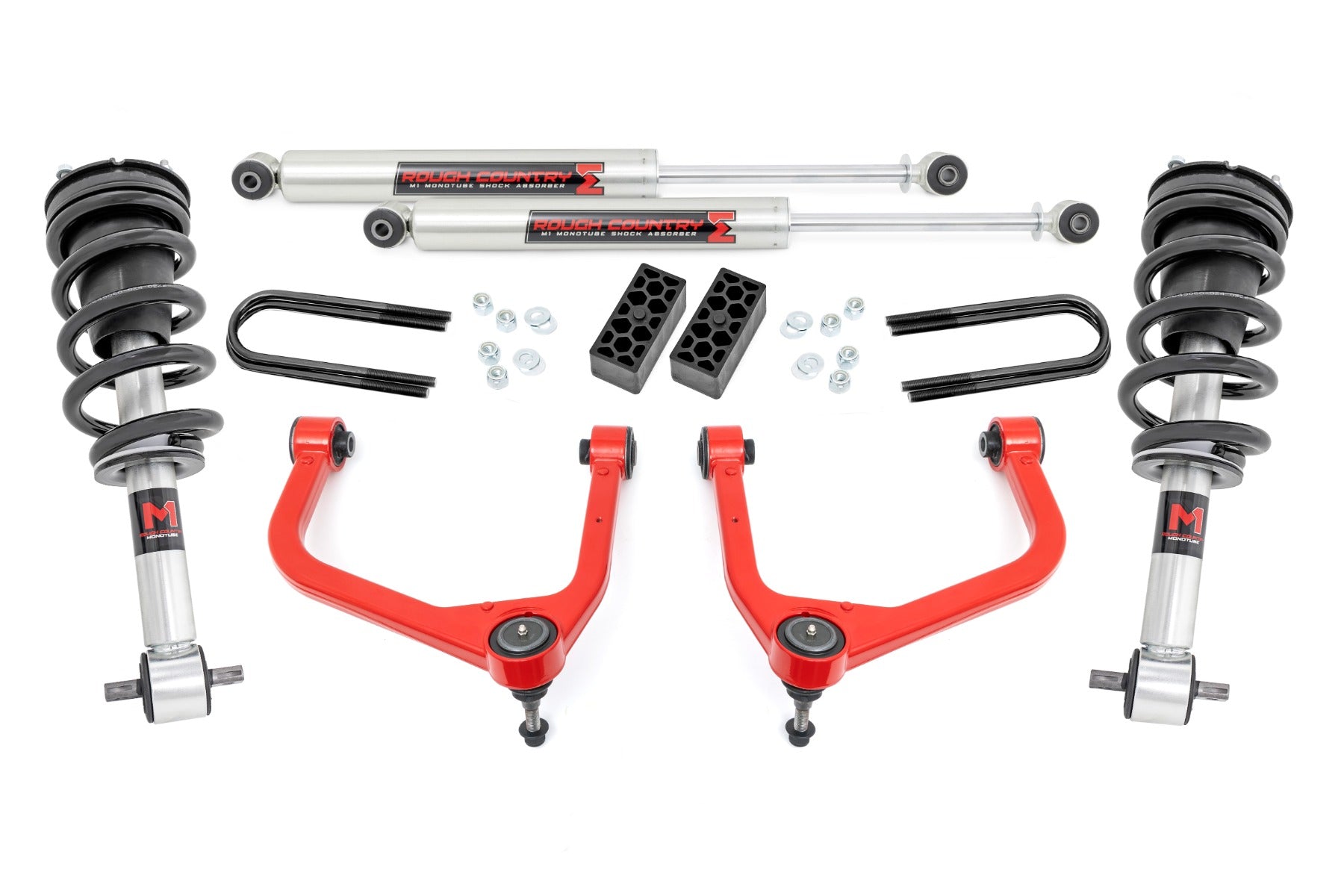 Rough Country 3.5" Lift Kit | M1 | Rear Mono Leaf | Chevy Silverado 1500 25-26 28240RED_A