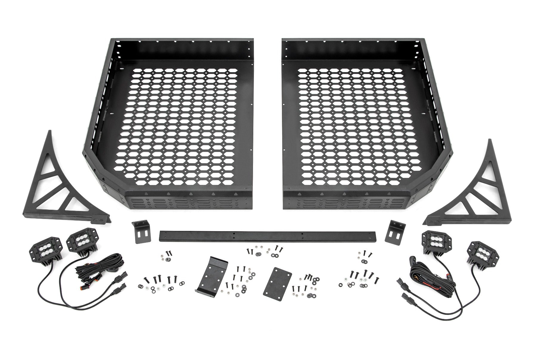 Rough Country Polaris Rear Cargo Rack w/ Cube Lights 19-20 Ranger 1000XP 93057