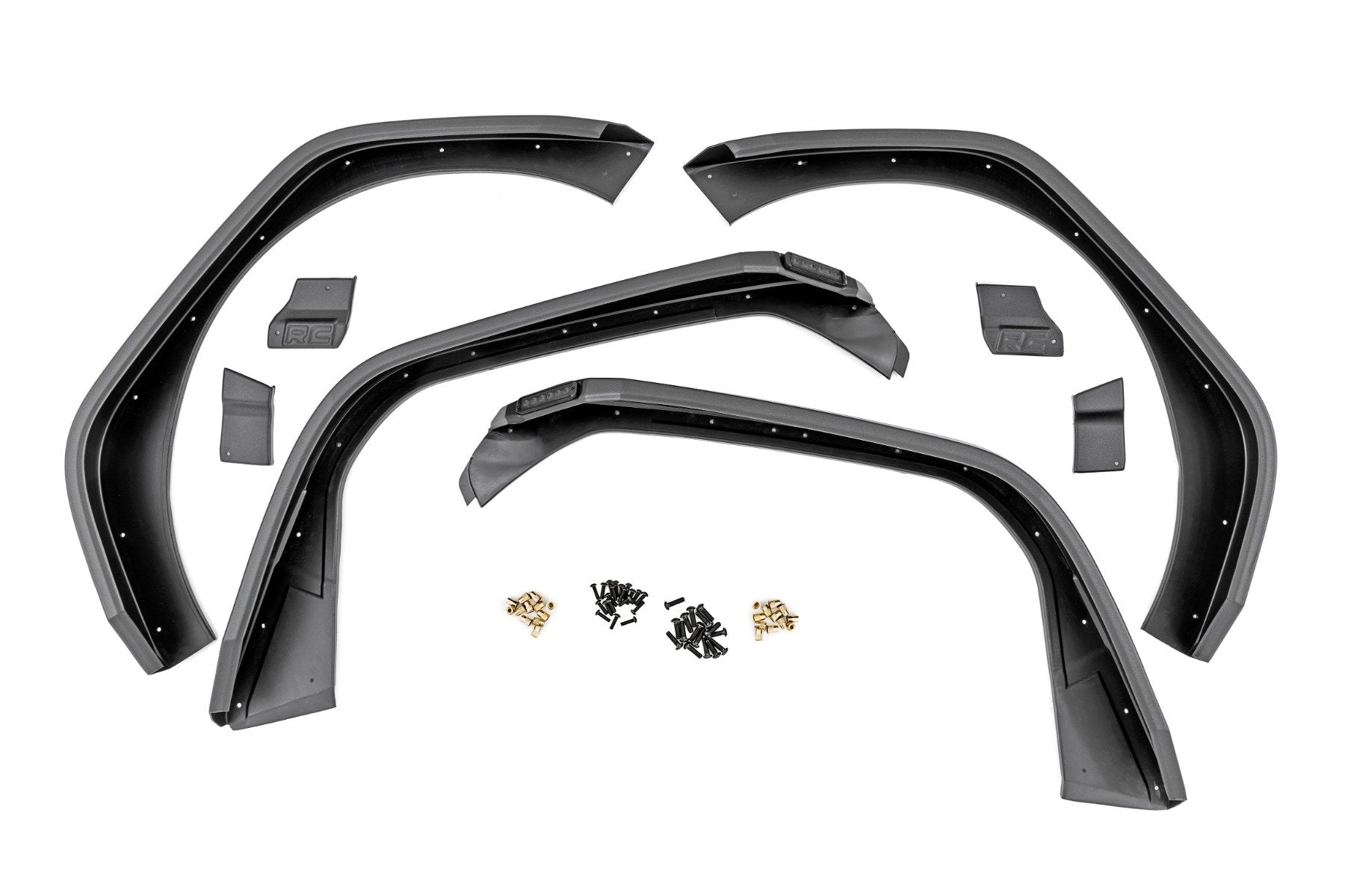 Rough Country Flat Fender Flare Kit Jeep Wranger JL 18-23 w/ LED UV Treated 99036