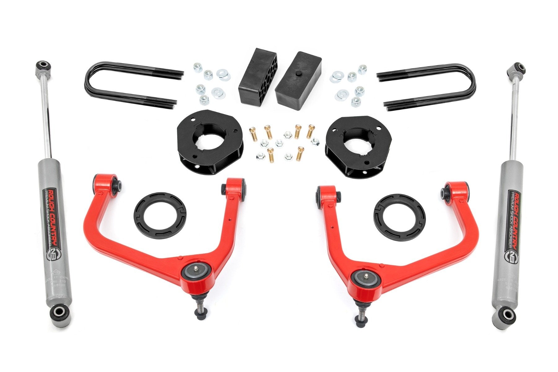 Rough Country 3.5" Lift Kit Mono Leaf Rear GMC Sierra 1500 19-25 28830RED