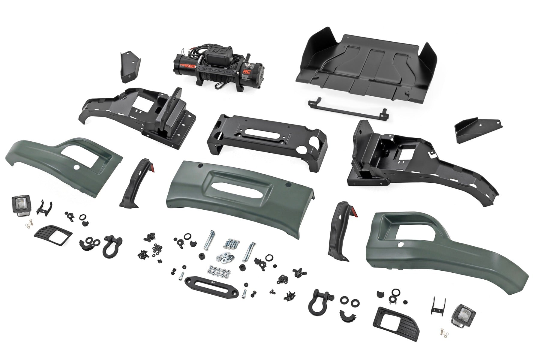 Rough Country Front FXS Bumper 12000S GBD Cypress Gray Chev Silverado 1500 23-26 13007-GBD