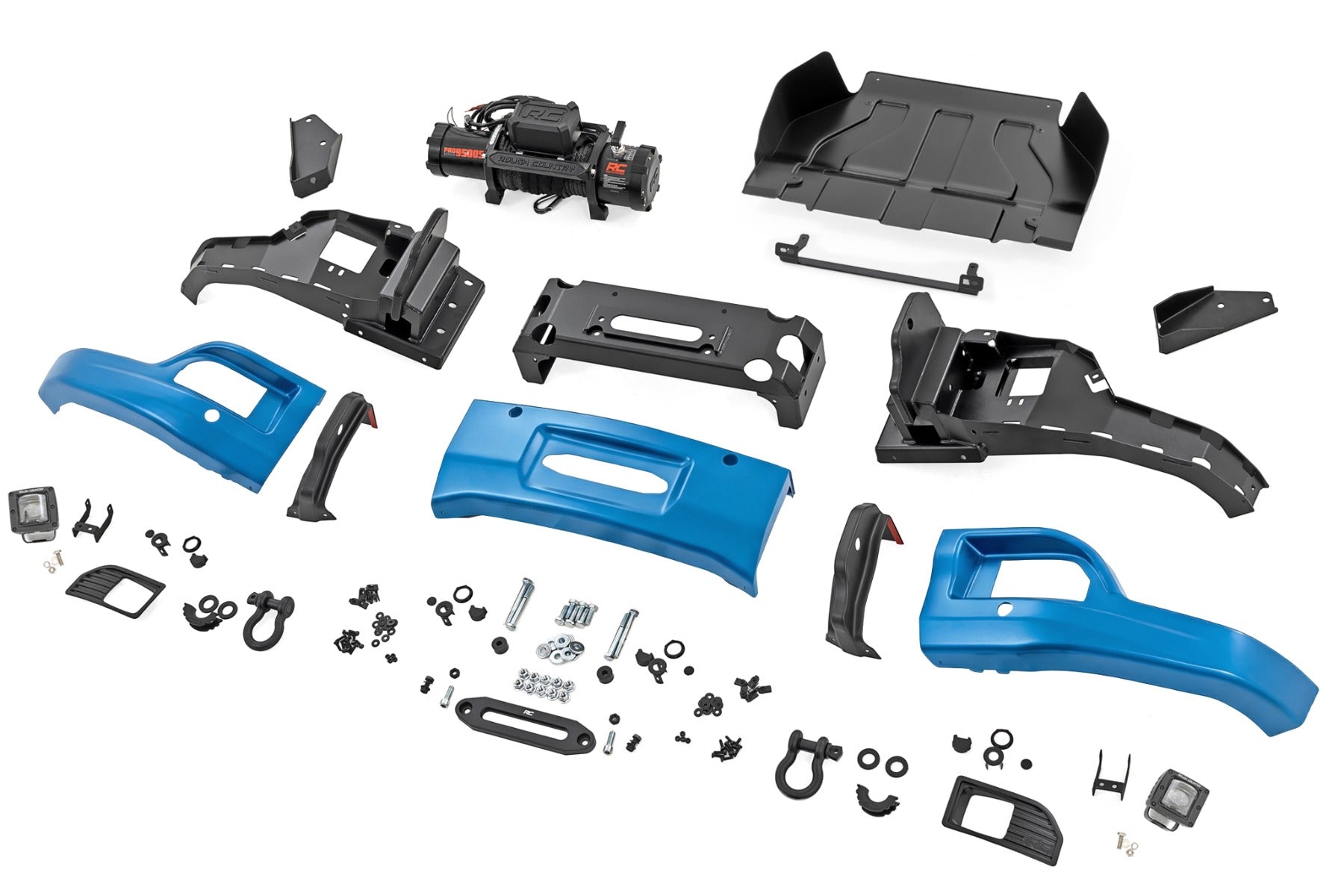 Rough Country Front FXS Bumper 12000S GLT Glacier Blue Chev Silverado 1500 23-26 13007-GLT