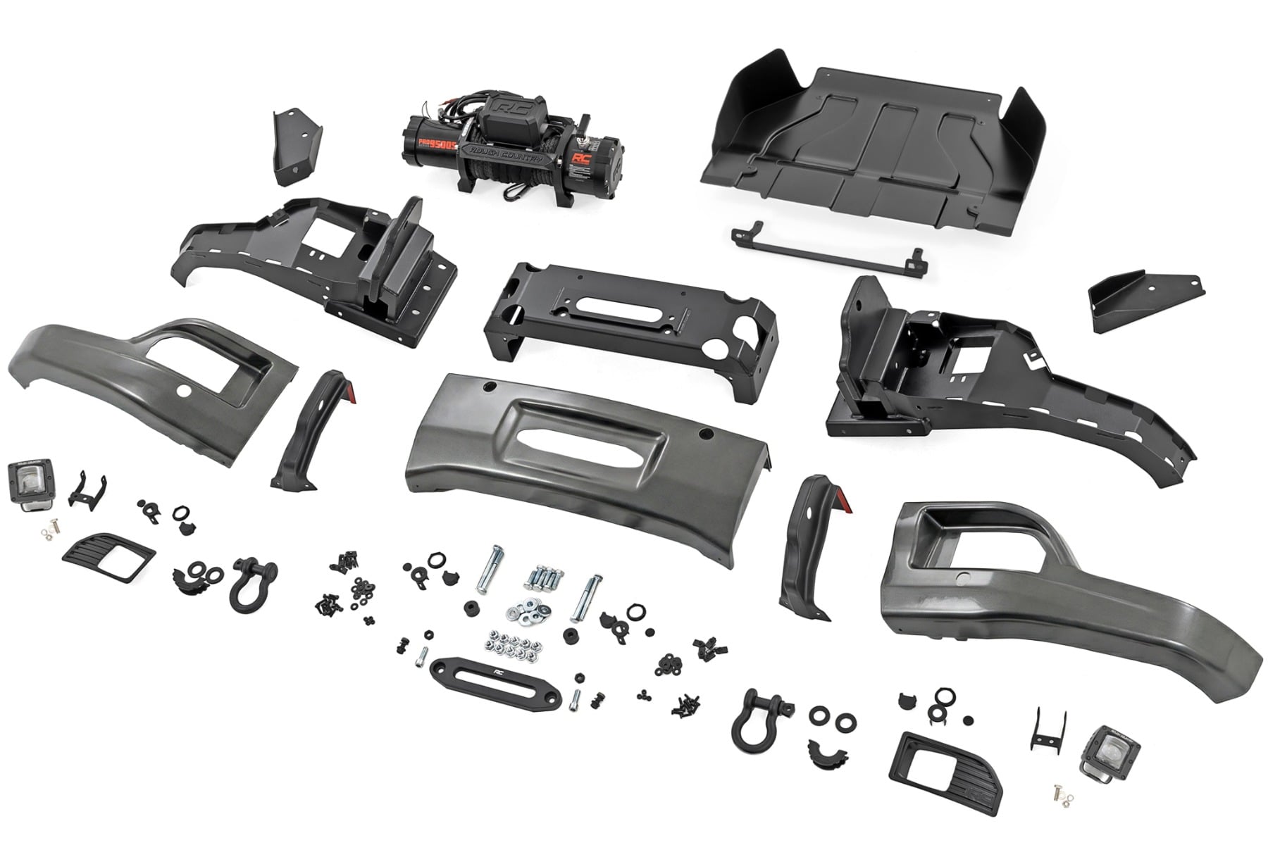 Rough Country Front FXS Bumper 12000S G6M Dark Ash Chevy Silverado 1500 23-26 13007-G6M