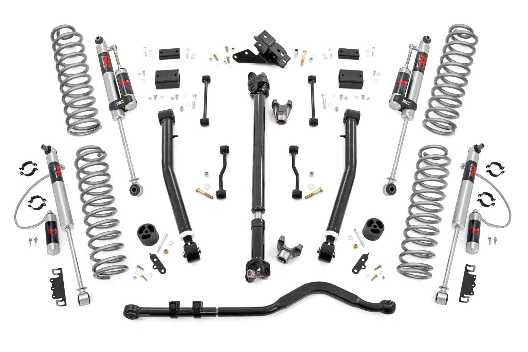 Rough Country 3.5" Lift Kit | Adj Lower | FR D/S | M1R | for Jeep Wrangler Unlimited Rubicon (18-23) 69144