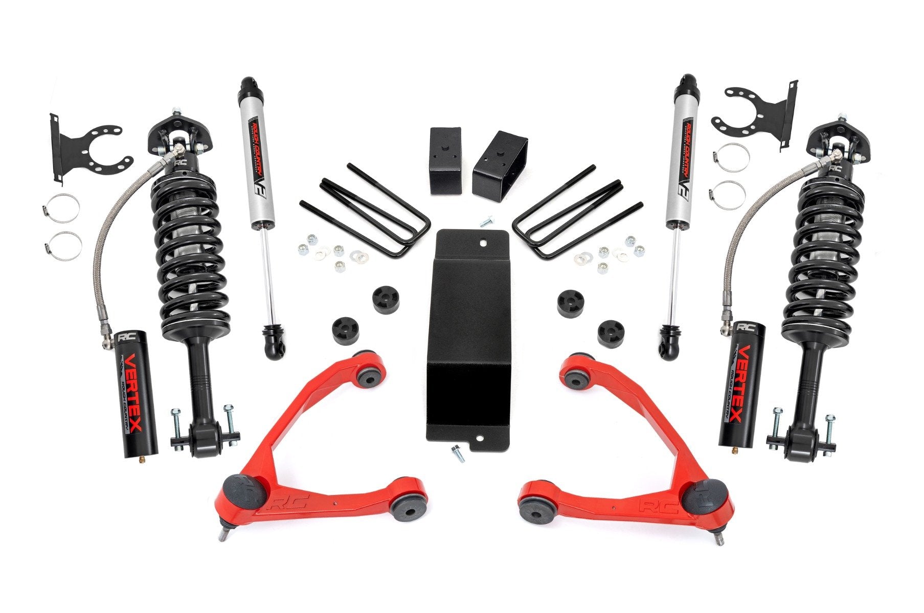 Rough Country 3.5" Lift Kit Forged UCA Vertex/V2 Chevy/GMC 1500 07-16 19457RED