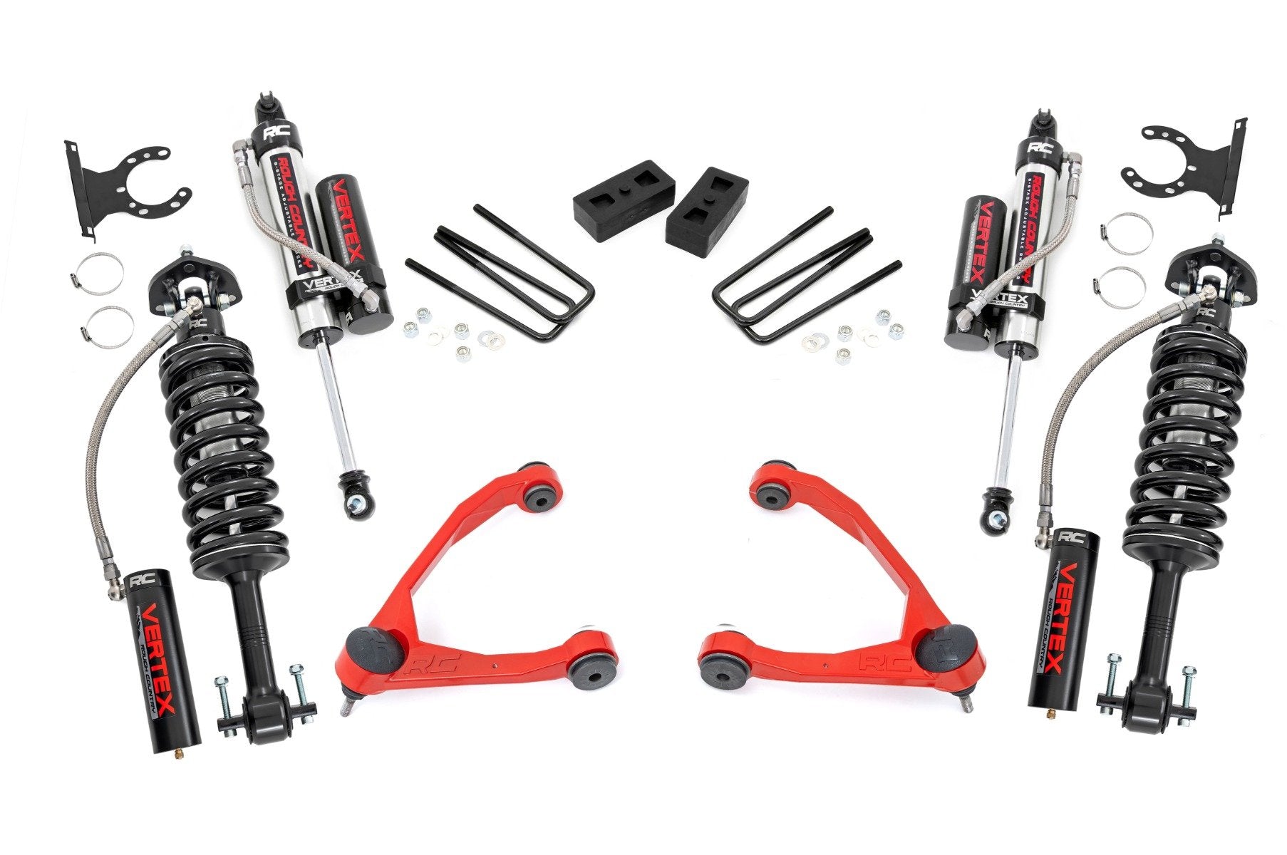 Rough Country 3.5" Lift Kit Forged UCA Cast Steel Vertex Chevy/GMC 1500 07-13 19850RED