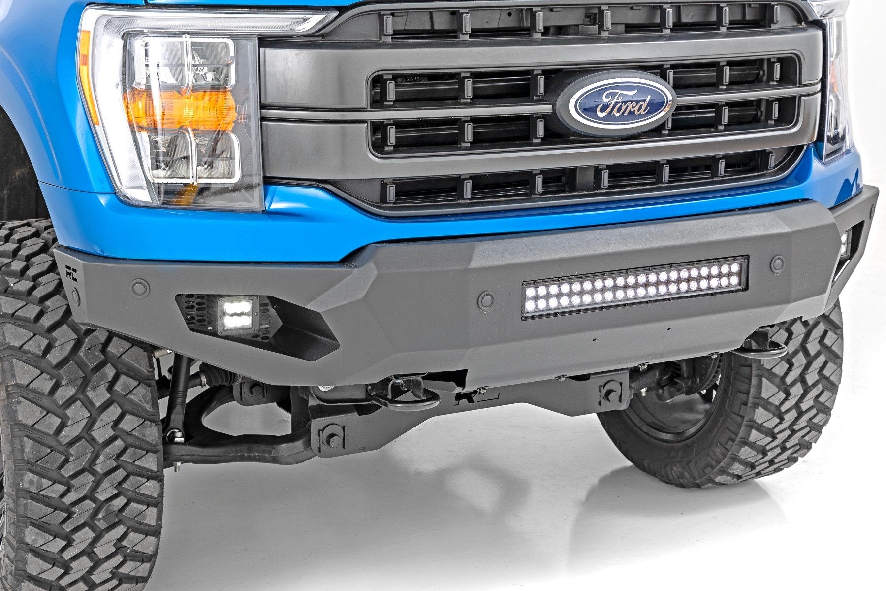 Rough Country High Clearance Bumper LED Lights & Skid Plate Ford F-150 21-22 10809A