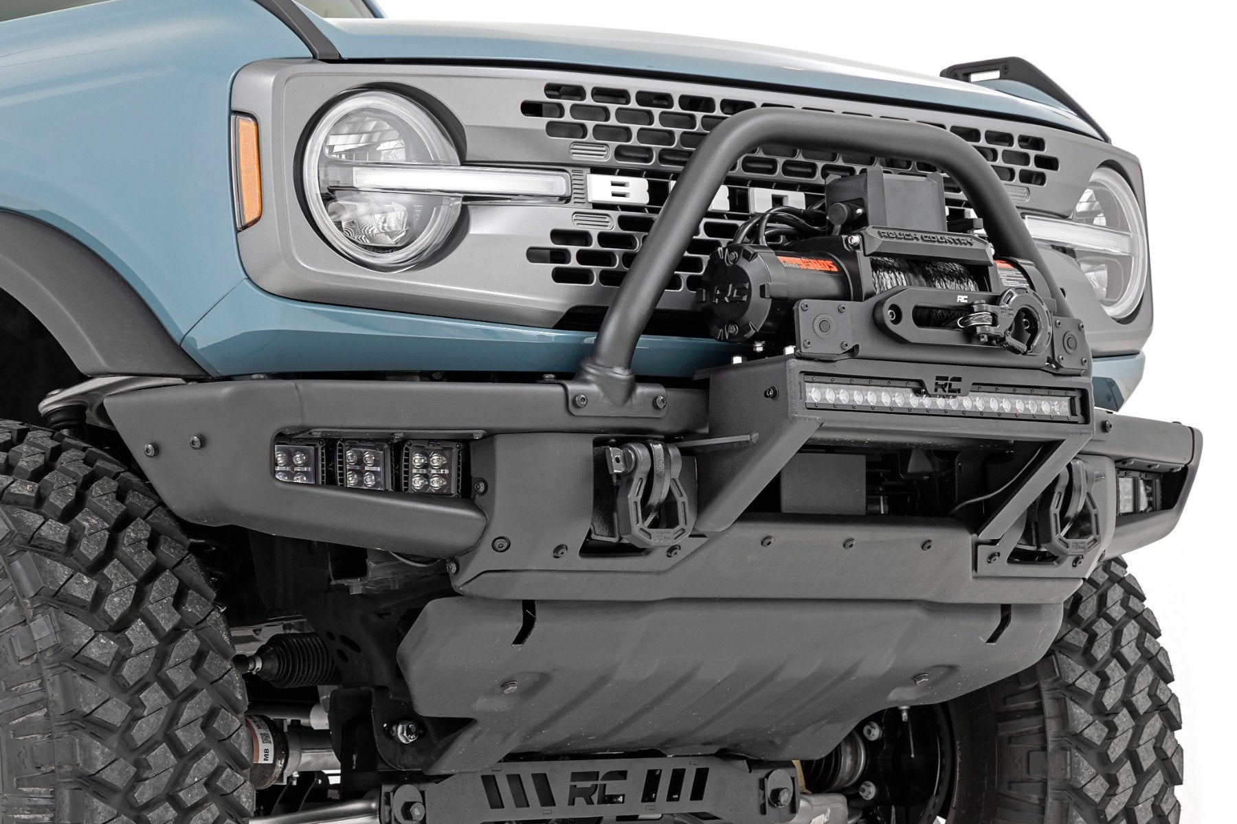 Winch Mount 12000S 20" Black Single Row LED Ford Bronco 21-22 51099