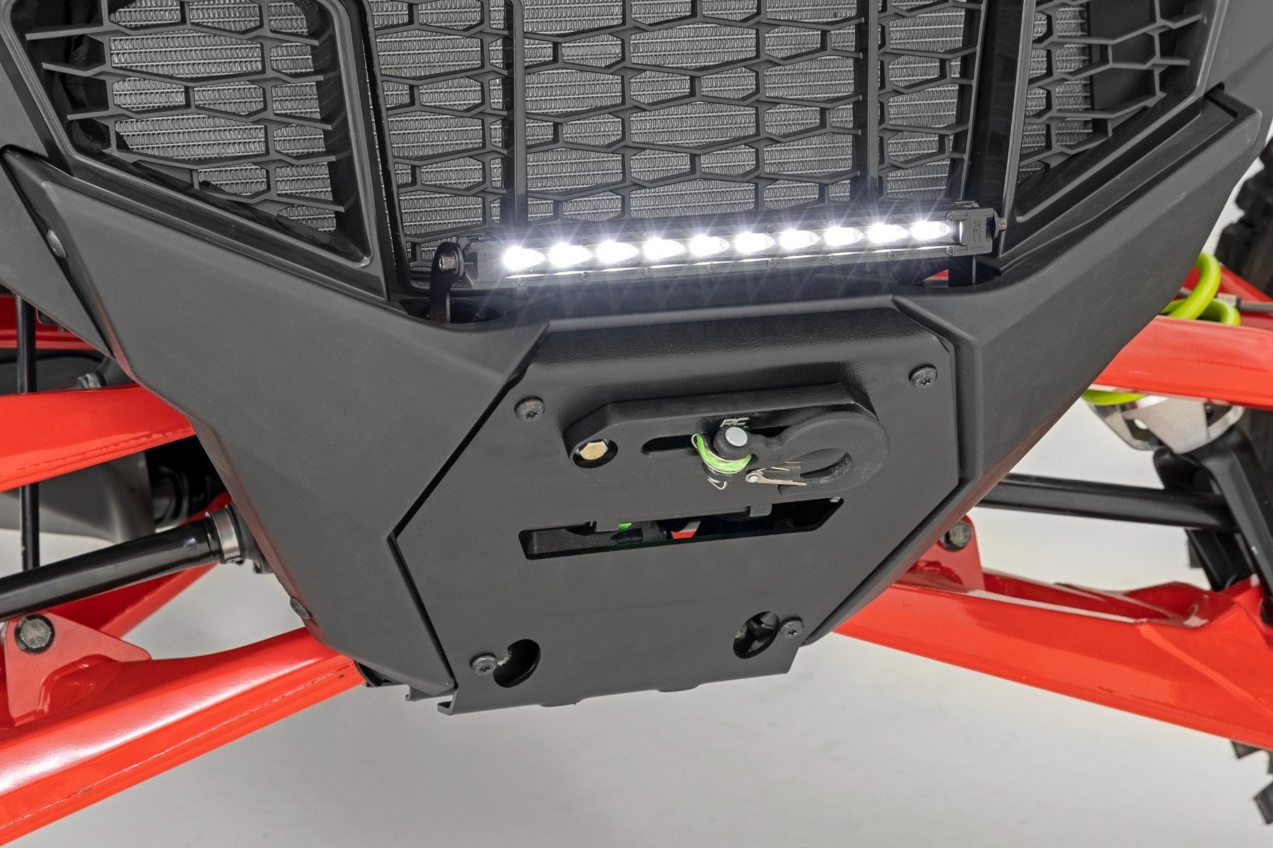 Rough Country LED Light Winch Mount RS6500S 10" Black Slimline Polaris RZR Pro R 2022 92064