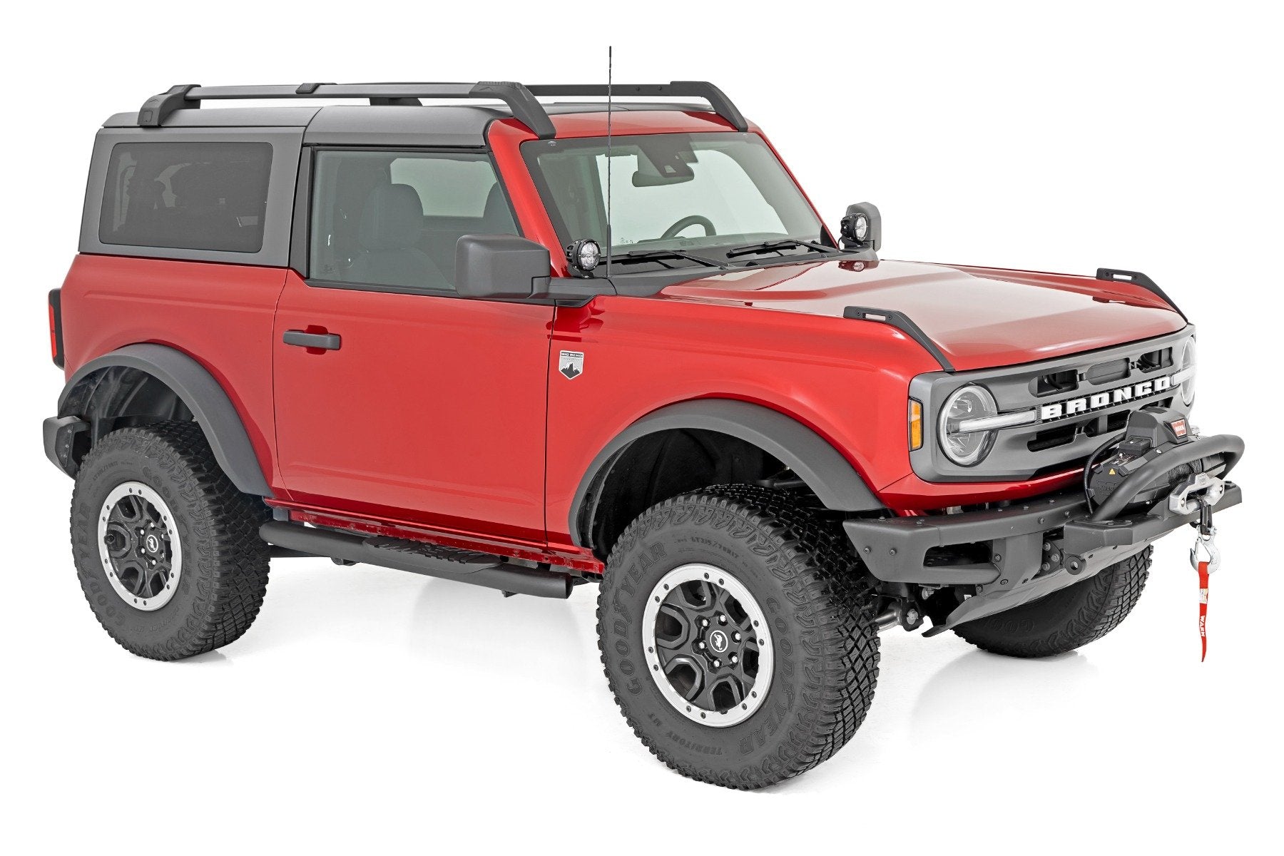 Rough Country Oval Nerf Steps 2-Door Black Ford Bronco 4WD 2021-2022 21012