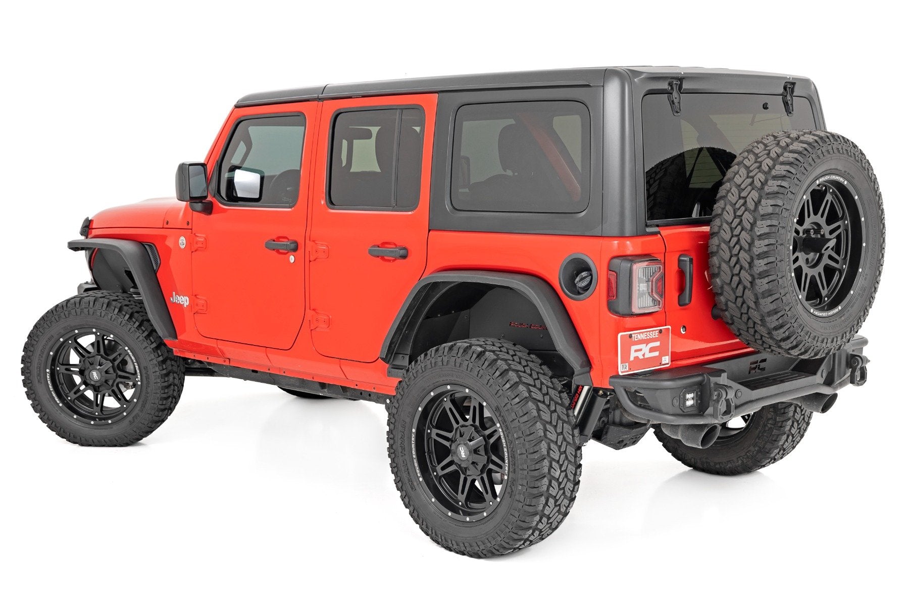 Rough Country Flat Fender Flare Kit Jeep Wranger JL 18-23 w/ LED UV Treated 99036