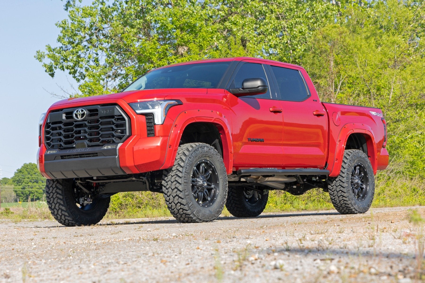 Rough Country Oval Nerf Steps CrewMax Black Toyota Tundra 2WD/4WD 2022 21014