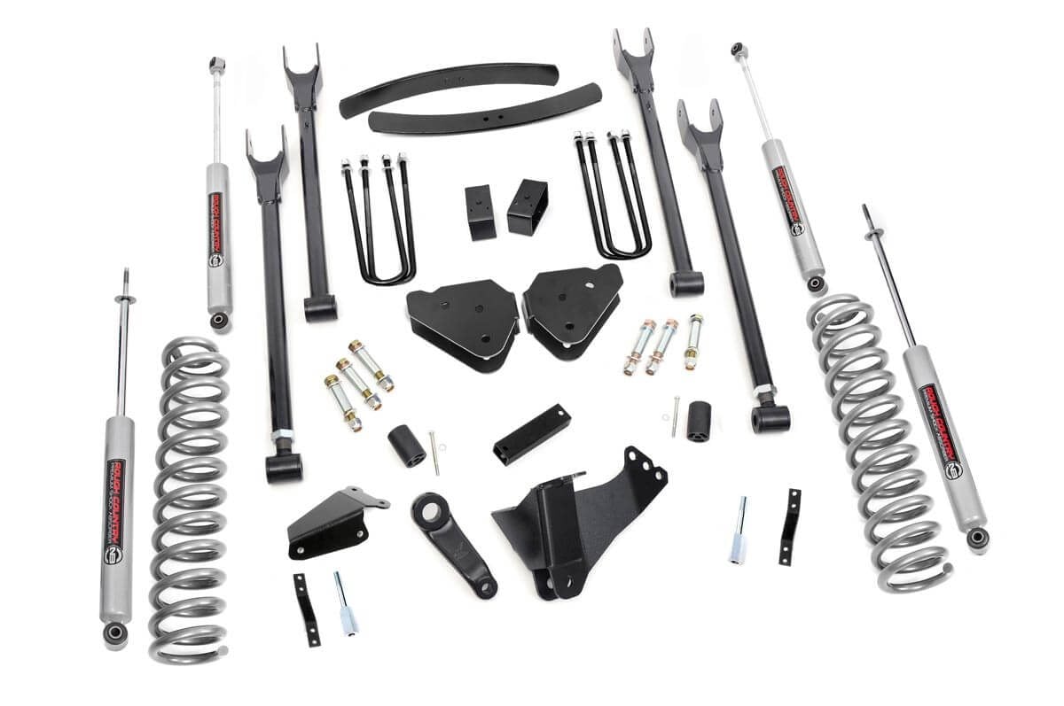 Rough Country 6" 4-Link Lift Kit for Ford F250/350 05-07 Diesel w/Overloads 580.20