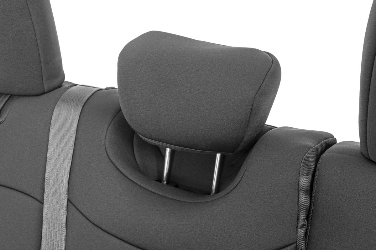 Rough Country Neoprene Seat Cover Set Black 18-20 Wrangler JL Unlimited 91010