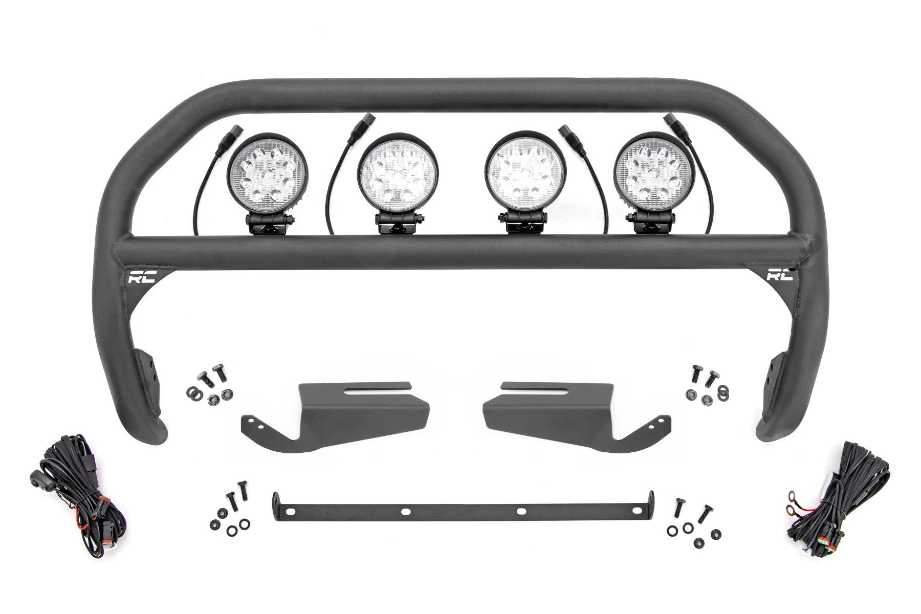 Rough Country Nudge Bar 4" Round Led OE Modular Steel Ford Bronco 2021-2022 51104