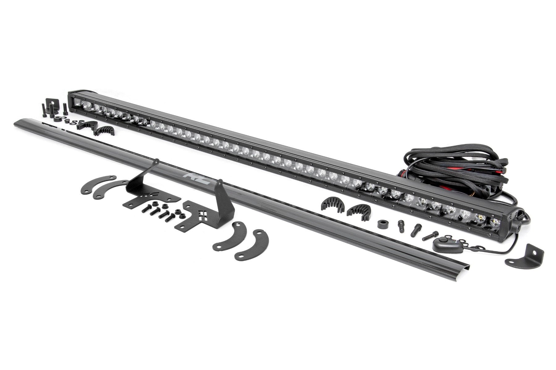 Rough Country LED Light Kit Front Mount 40" Black-Series Single Row Polaris RZR XP 4 1000 2024 93180